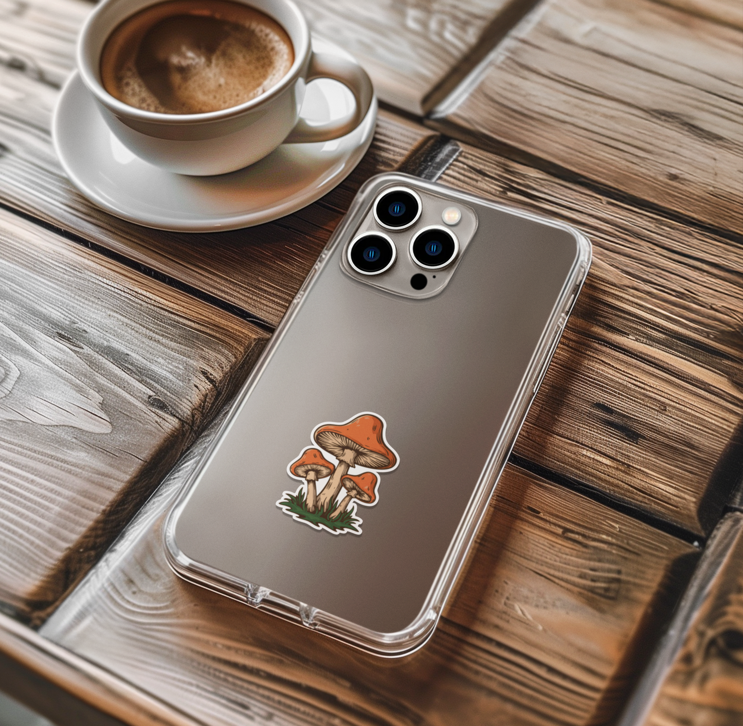 2" Retro Mushroom Stickers 5 & 10 Pack, Small Orange Mushrooms Vinyl Decal Sticker 70s Shrooms Waterproof Decals Car, Water Bottle, Laptop