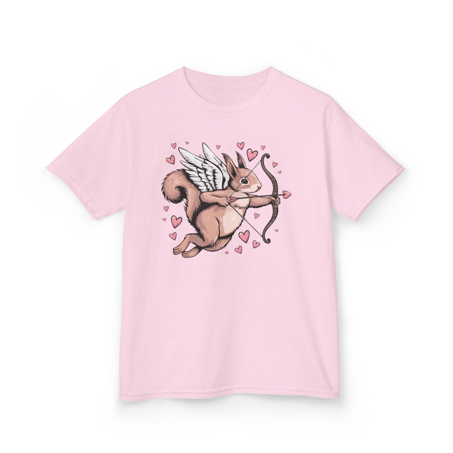 Cupid Squirrel Valentine's Day Kids T-shirt, Love Heart Tee, Valentine Cupid Arrow Squirrels Shirts Unisex Girls Boys Valentine's Gifts