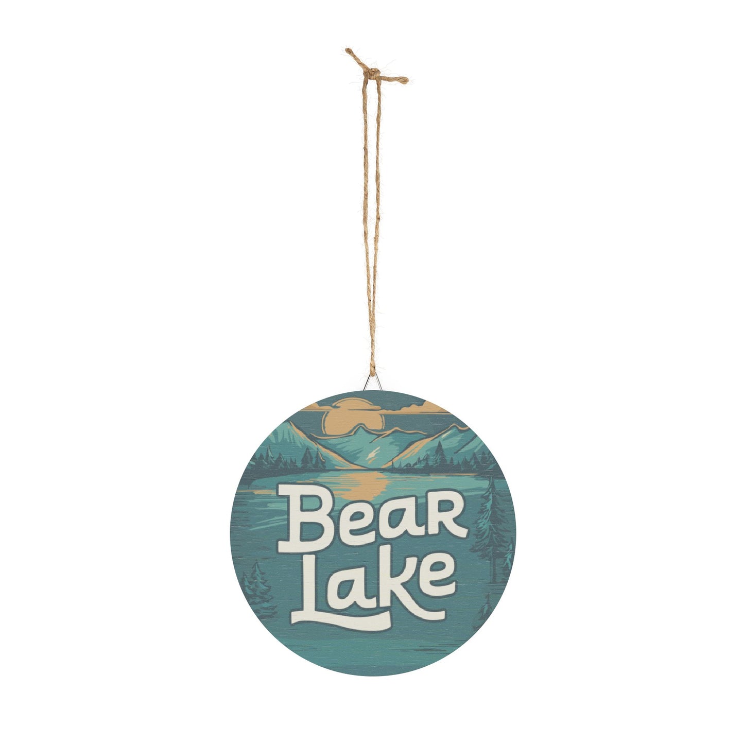 Bear Lake Mountain Scene Wood Art Print Sign - Utah Idaho Vacation Travel Wood Art Home Decor