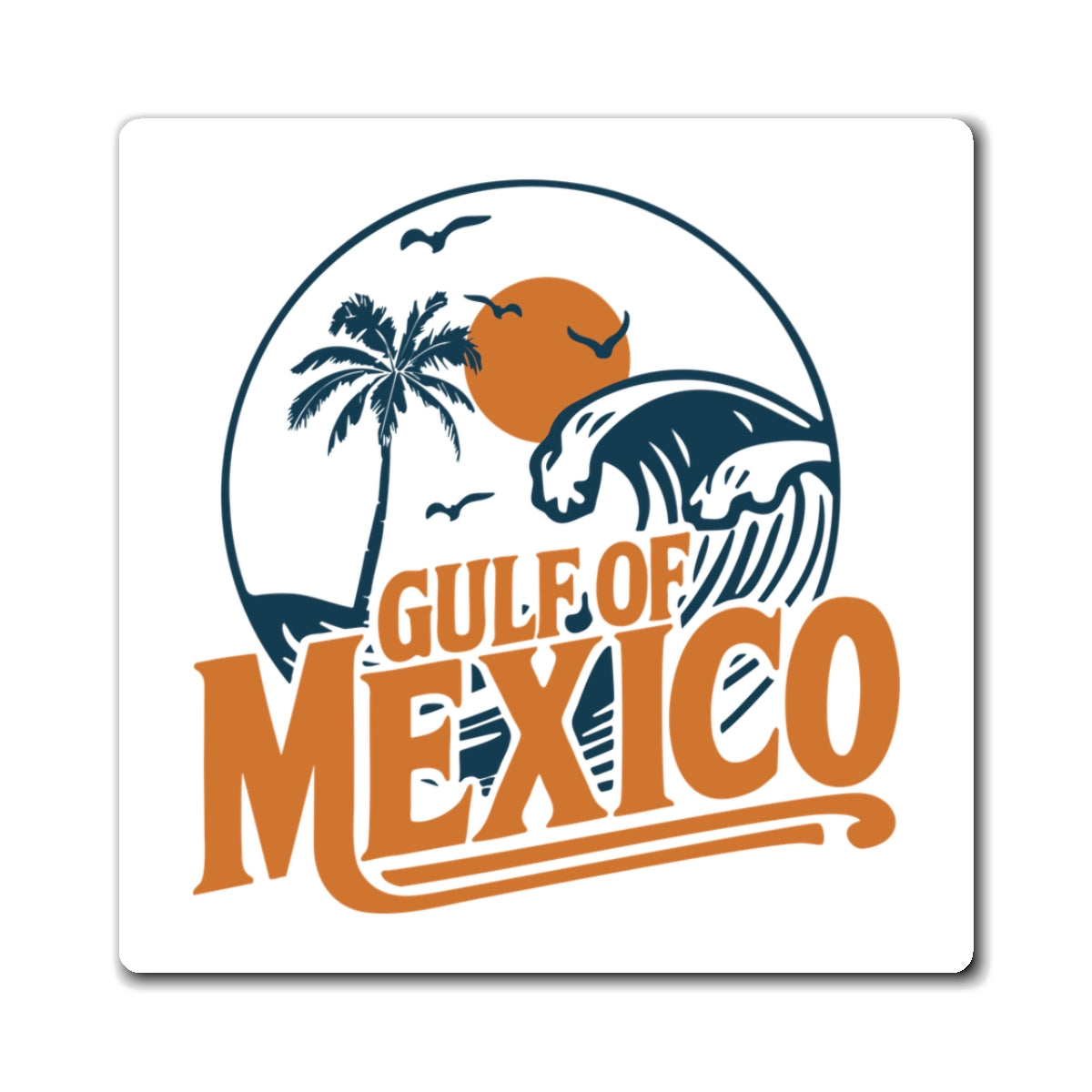 Gulf Of Mexico Retro Travel Magnet - Vacation Destination Gulf Of Mexico Nostalgia Tropical Beach Vibes Magnets