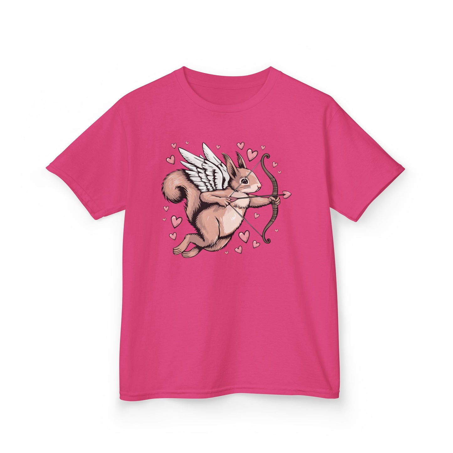 Cupid Squirrel Valentine's Day Kids T-shirt, Love Heart Tee, Valentine Cupid Arrow Squirrels Shirts Unisex Girls Boys Valentine's Gifts