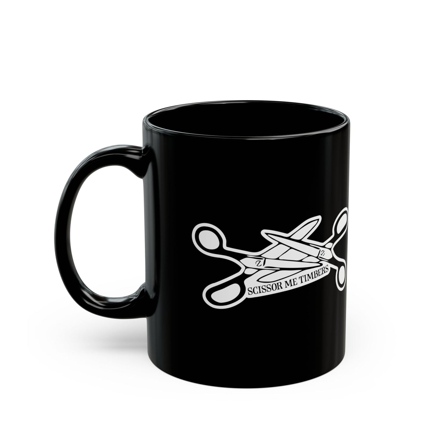 Scissor Me Timbers Coffee Mug 11oz - LGBTQIA+ Lesbian Pride Month Scissors Black Ceramic Mugs, Funny Queer Gay Gifts