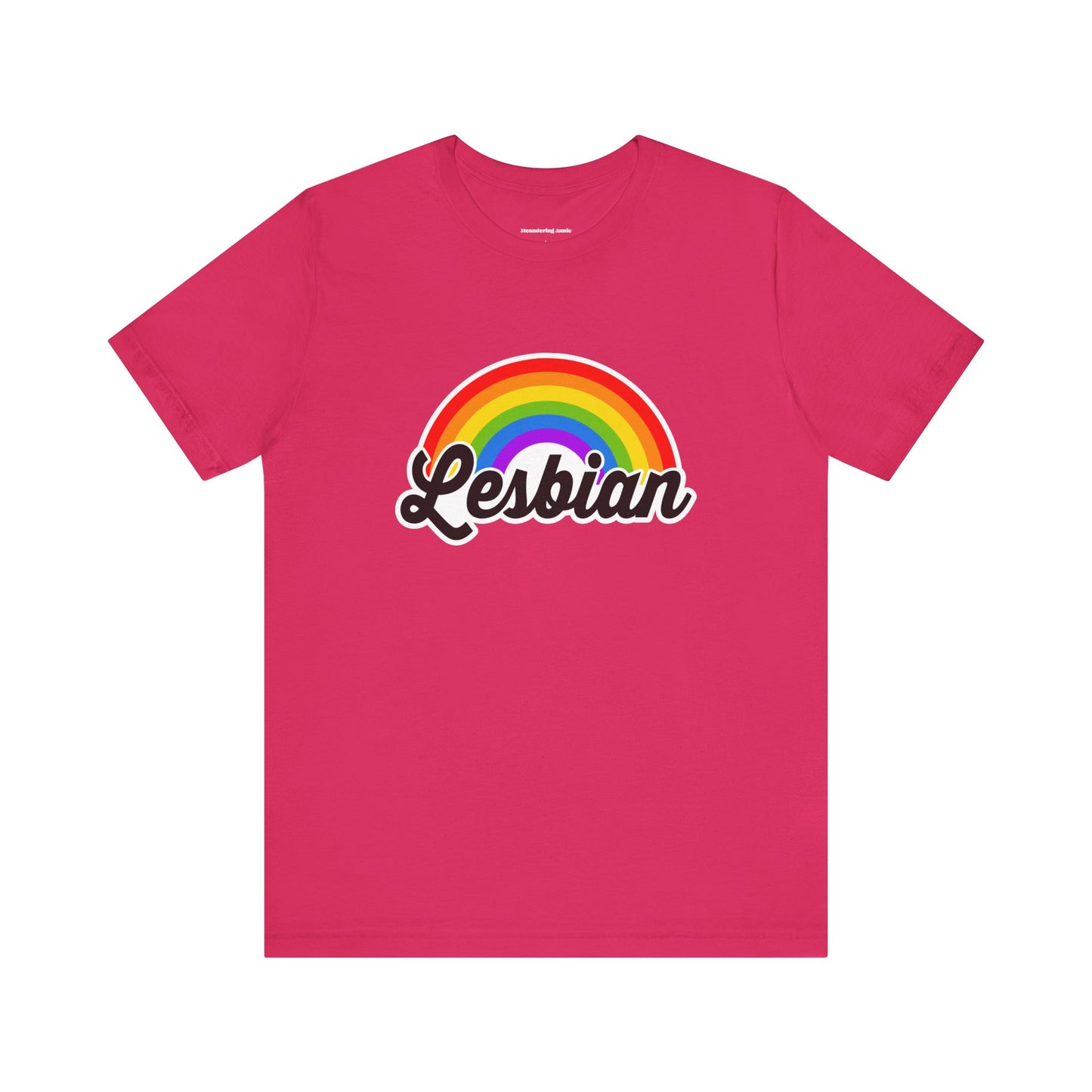 Pride Rainbow Lesbian Tee, LGBTQ+ Apparel, Unisex Graphic Shirt, Pride Month Clothing, Gift for Lesbians, Rainbow Pride Fashion
