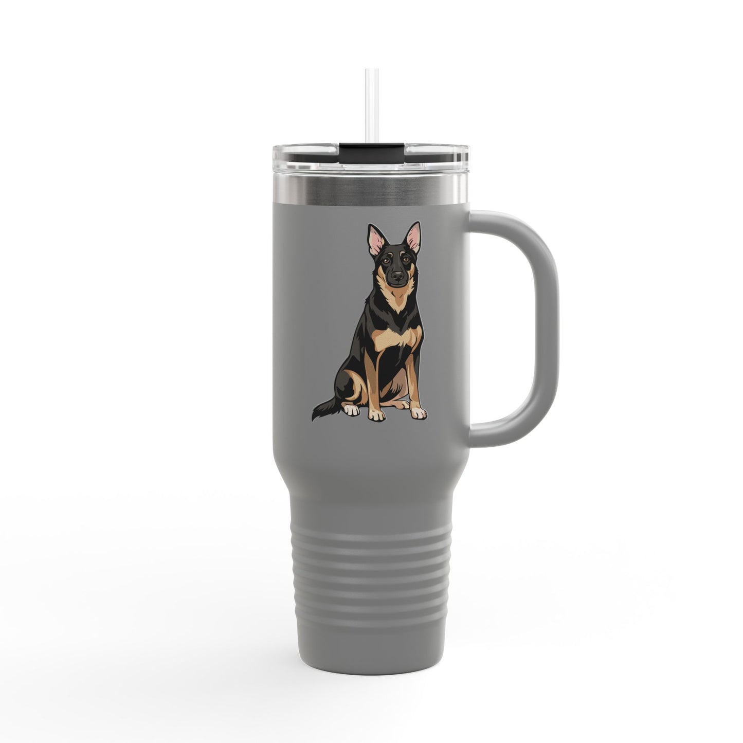 Buddy German Shepherd Dog Insulated Travel Mug, Dog Lover Gift, Pet Owner Present, Puppy Dogs Drinkware Coffee Mugs, Water Bottle