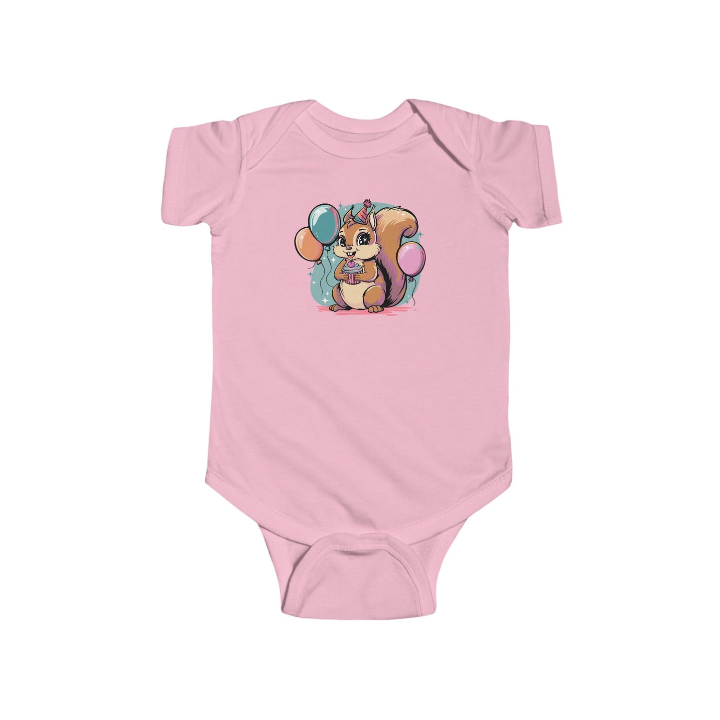Happy Birthday Party Squirrel Infant Baby One Piece Squirrels Balloons Cupcake Babies Outfit Celebration B-day Girls Boys