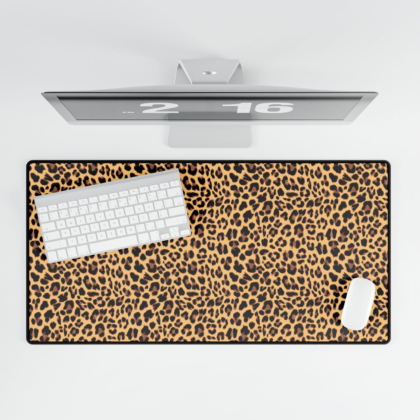 Leopard Print Desk Mat - Office Desk Non-Slip Mat with Cheetah Animal Print Pattern