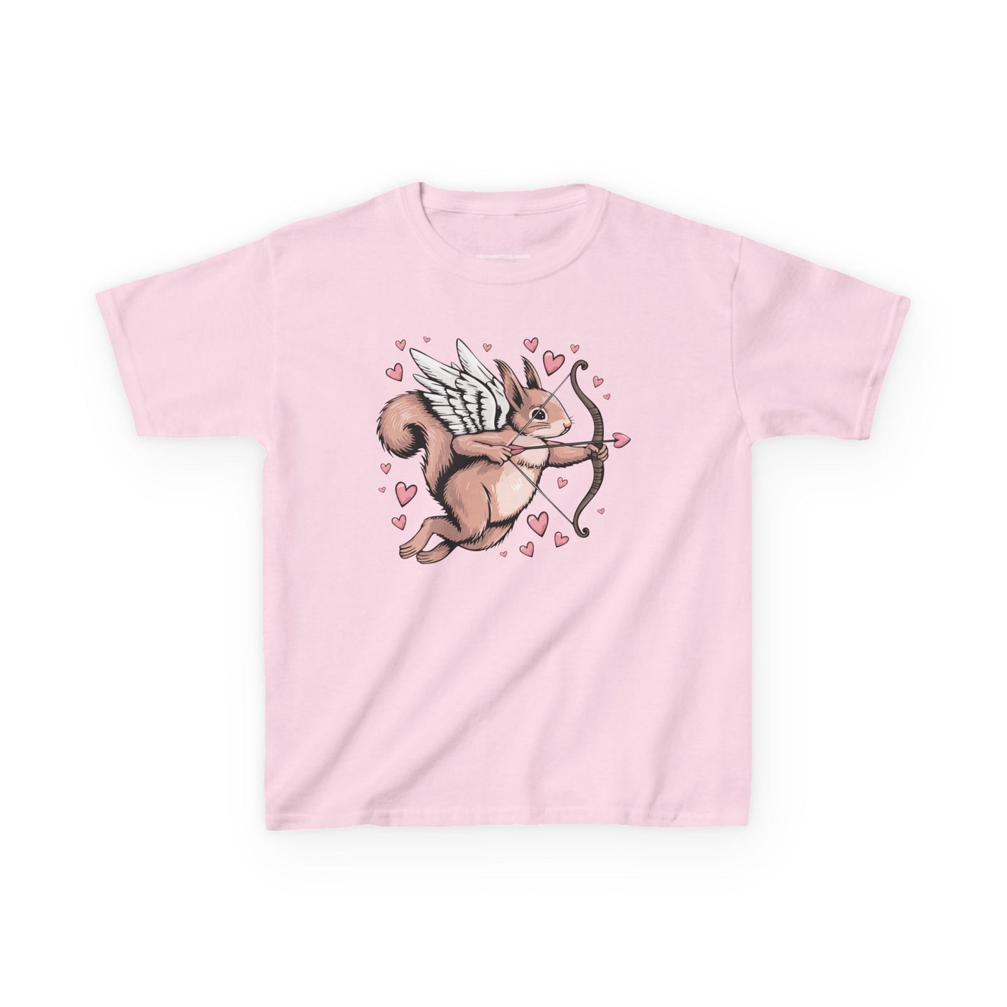 Cupid Squirrel Valentine's Day Kids T-shirt, Love Heart Tee, Valentine Cupid Arrow Squirrels Shirts Unisex Girls Boys Valentine's Gifts