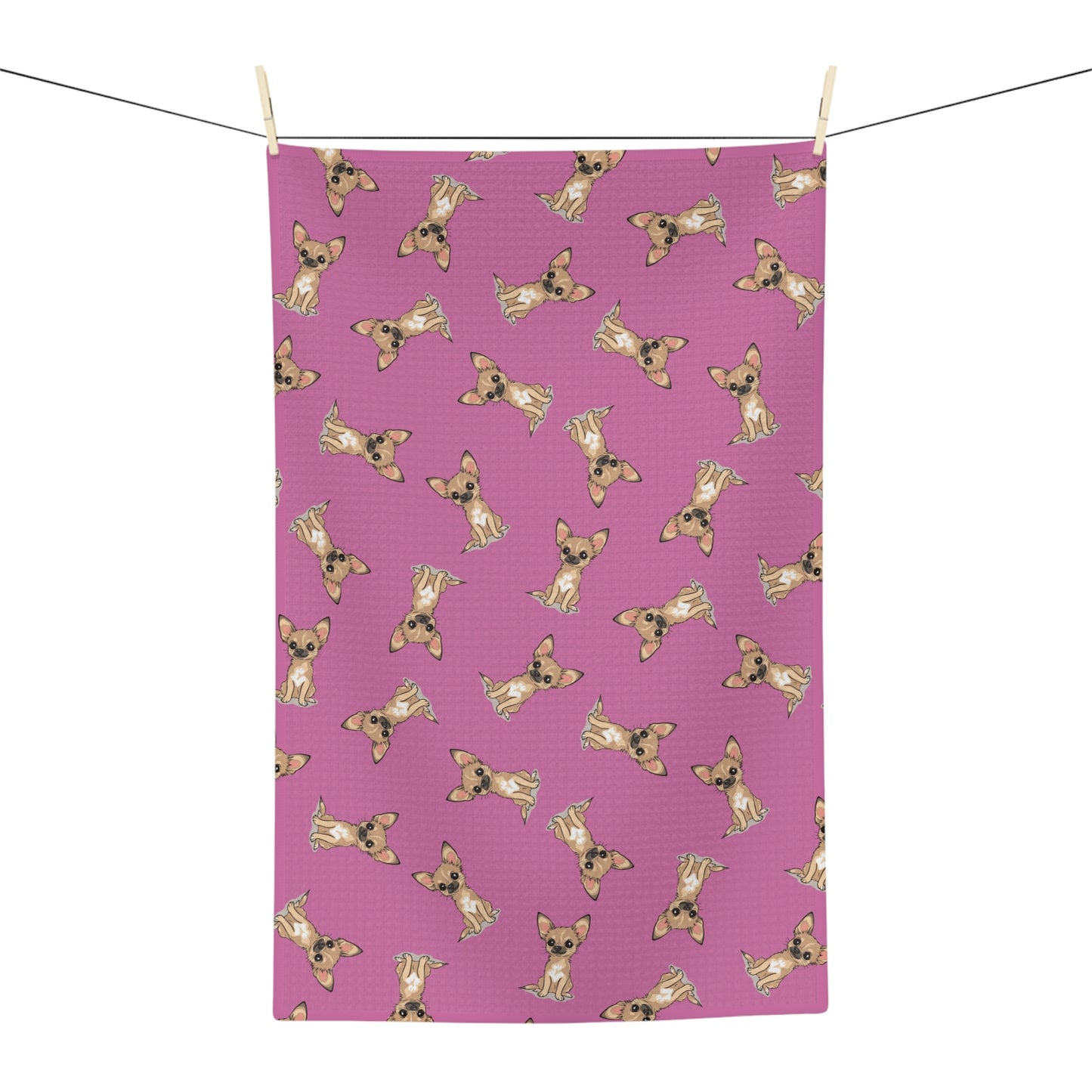 Twila Chihuahua Puppy Dog Kitchen Hand Towel Microfiber Tea Towel with Short Hair Tan Chihuahuas Puppies Dogs Pattern