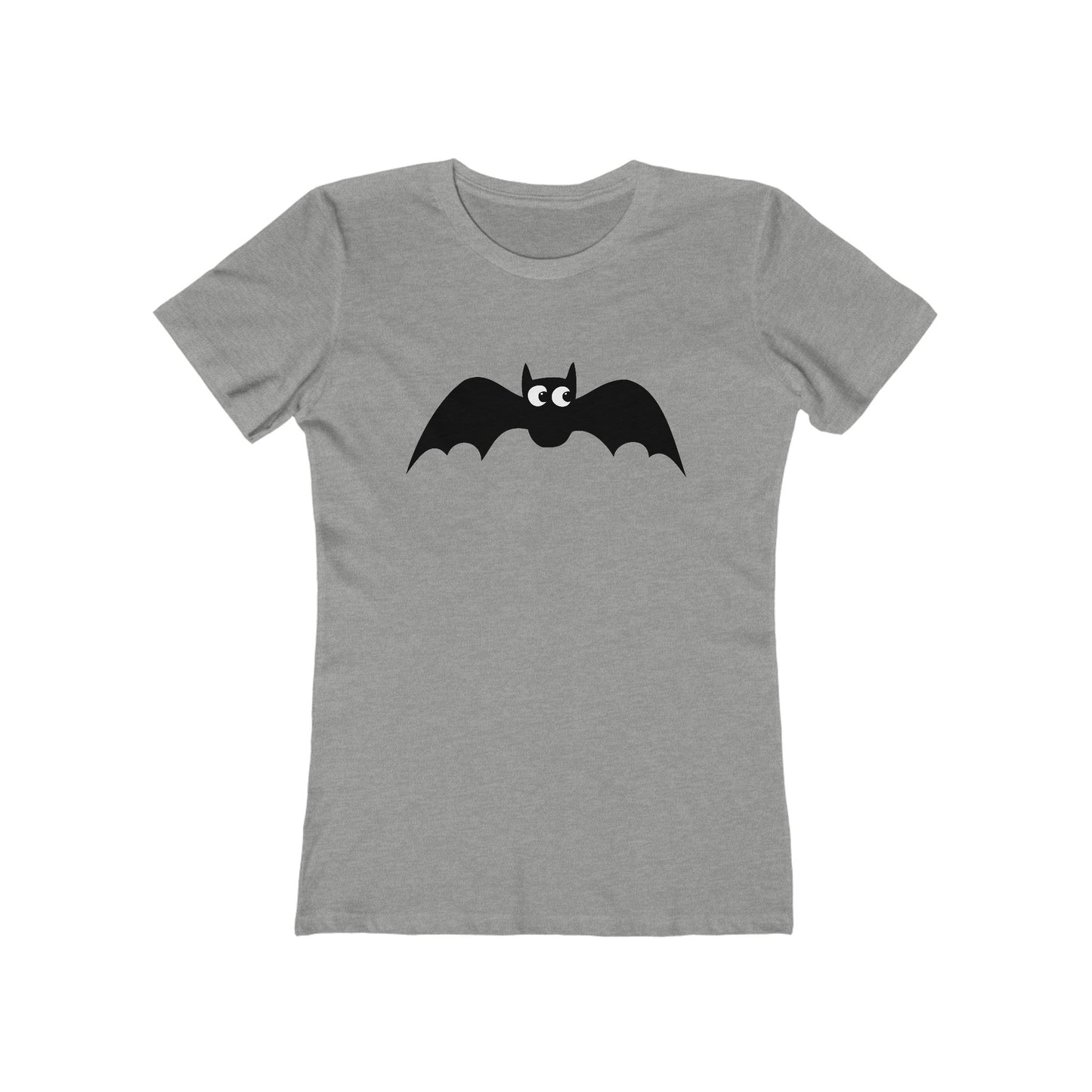 Batty Halloween Women's T-shirt - Bat Women's Fitted Tee Spooky Gothic Cotton Graphic Tees for Women, Spooky Fall Apparel