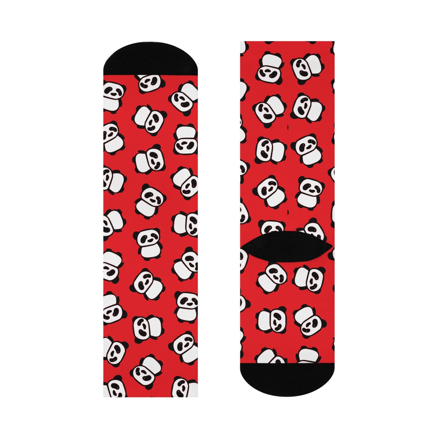 Red Panda Pattern Cushioned Crew Socks Unisex Mens Womens Socks with Pandas Print - One Size Socks Womens Size 5 to Merns Size 12