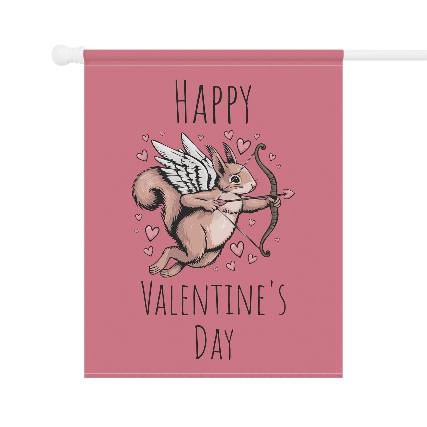 Cupid Squirrel Valentine's Day Pink Garden & Yard Banner Flag Seasonal Holiday Decorations Cupid Arrow Squirrels Banners Signs