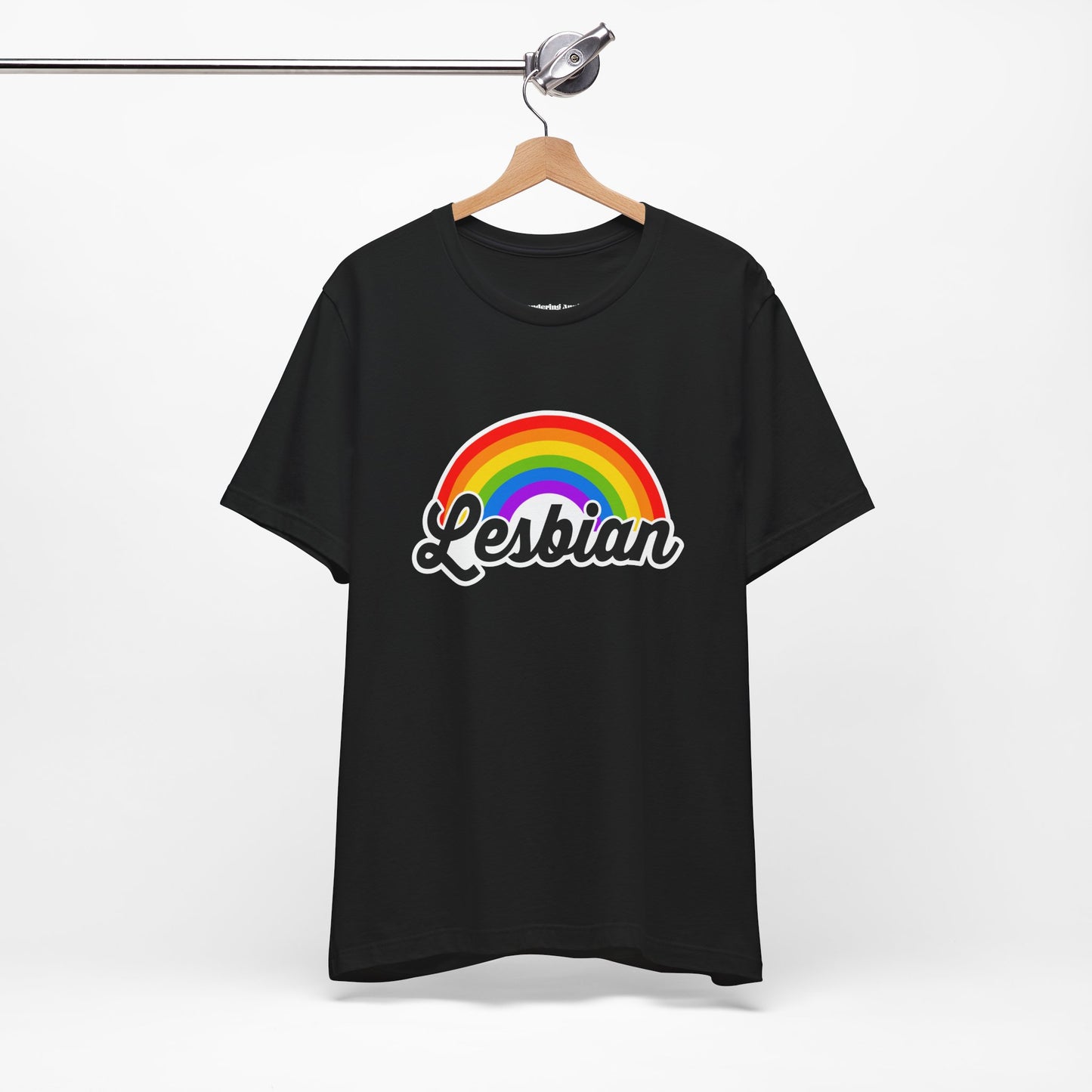 Pride Rainbow Lesbian Tee, LGBTQ+ Apparel, Unisex Graphic Shirt, Pride Month Clothing, Gift for Lesbians, Rainbow Pride Fashion