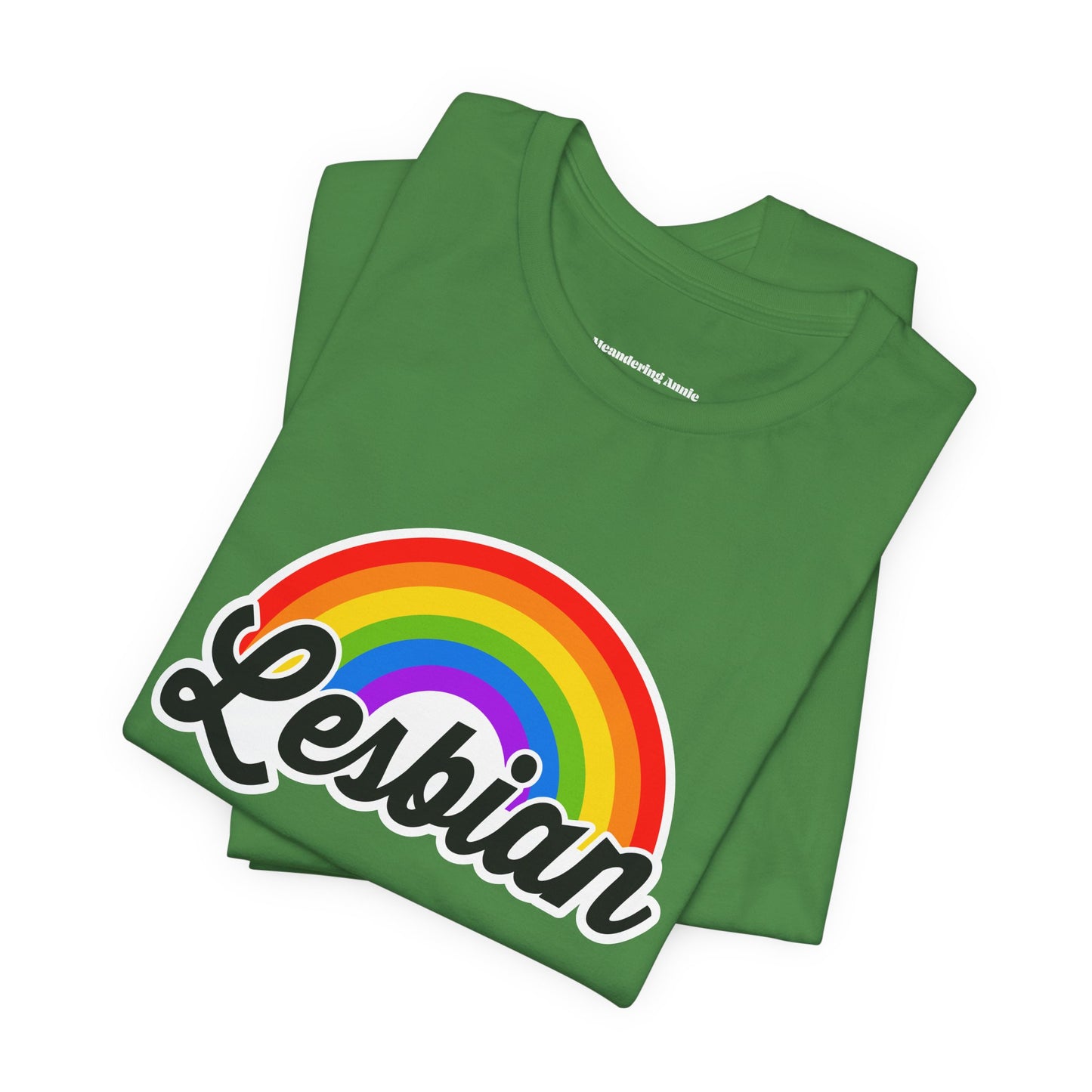 Pride Rainbow Lesbian Tee, LGBTQ+ Apparel, Unisex Graphic Shirt, Pride Month Clothing, Gift for Lesbians, Rainbow Pride Fashion
