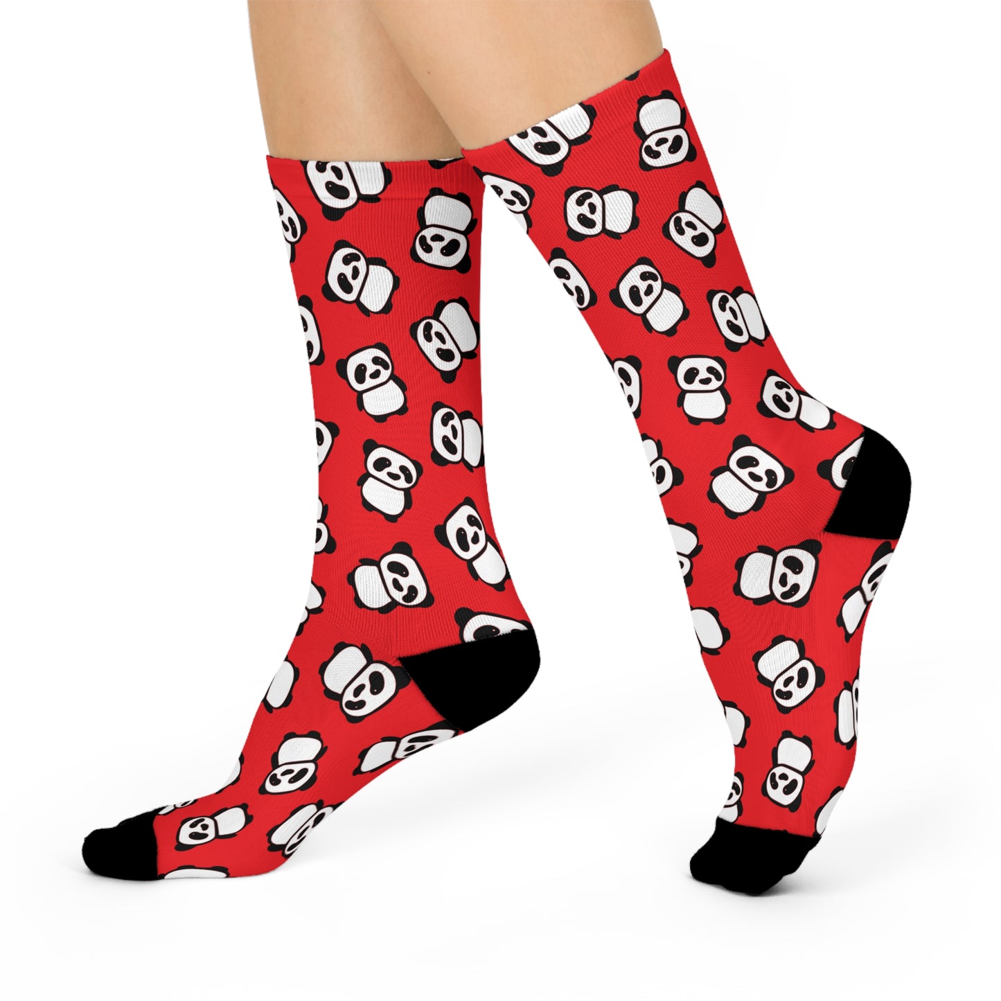 Red Panda Pattern Cushioned Crew Socks Unisex Mens Womens Socks with Pandas Print - One Size Socks Womens Size 5 to Merns Size 12