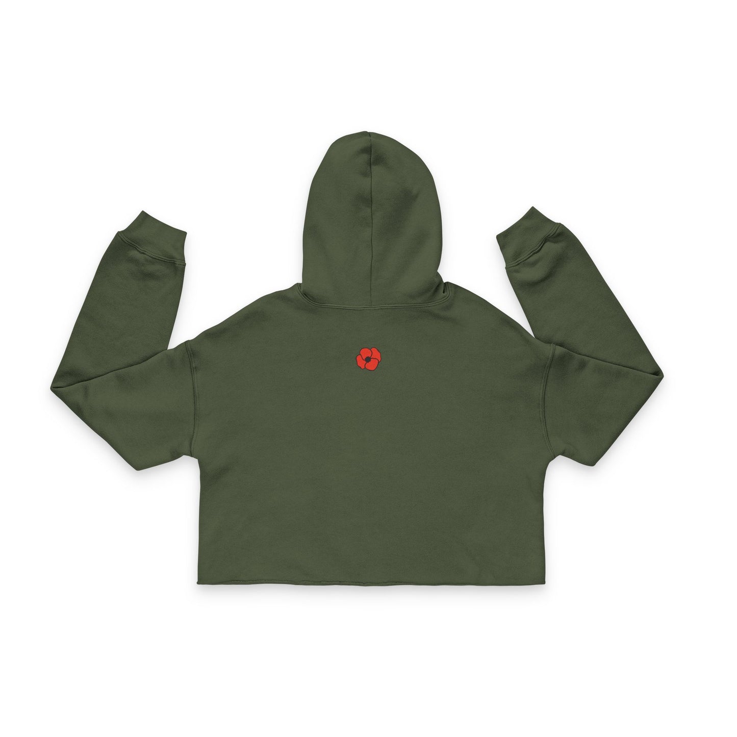 Poppies Flowers Women's Cropped Hoodie, Floral Design Poppy Pullover Hooded Crop Sweatshirt, Flower Garden Apparel, Gift for Her