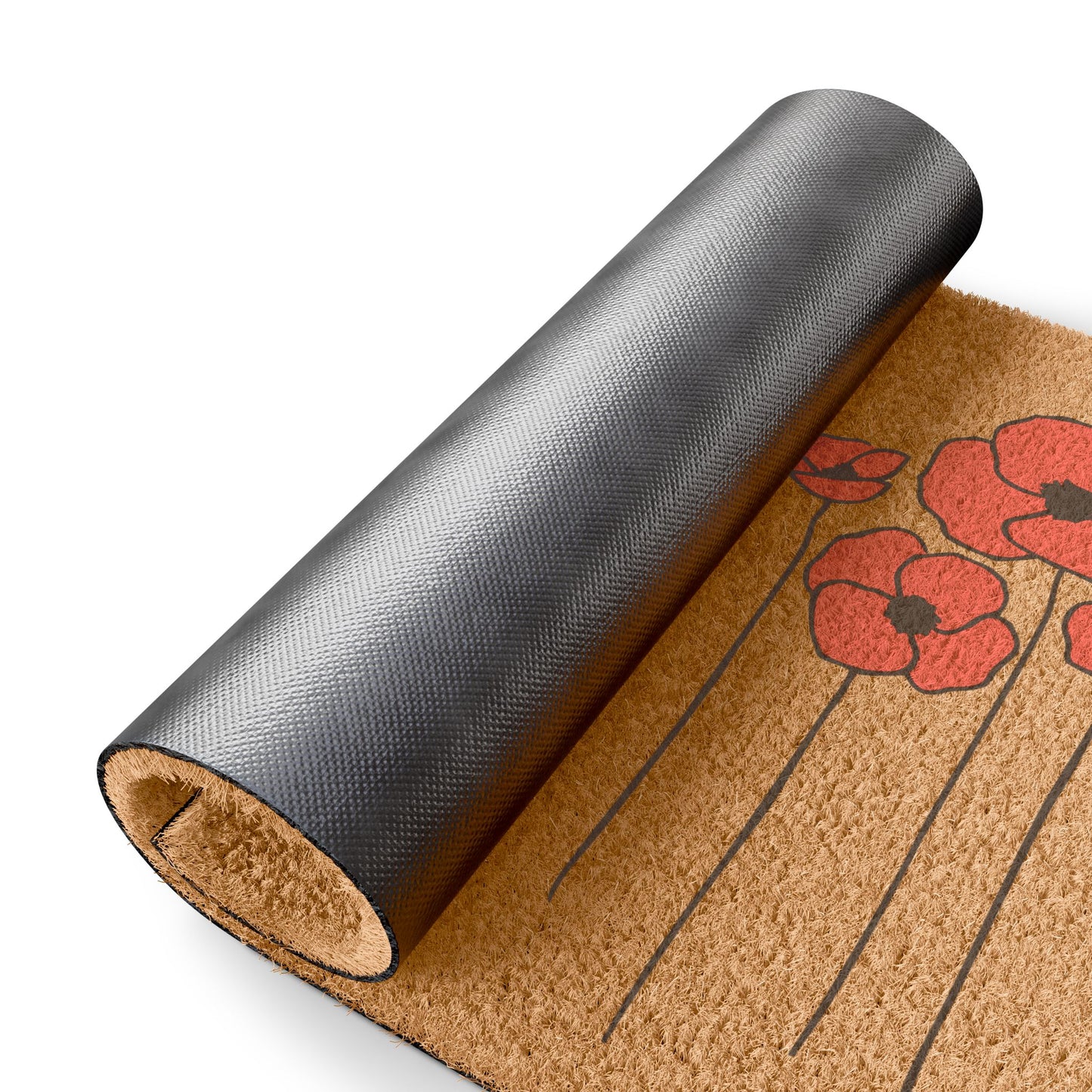Poppies Floral Welcome Mat Doormat - Outdoor/Indoor with Poppy Flower Design Outdoor Rug