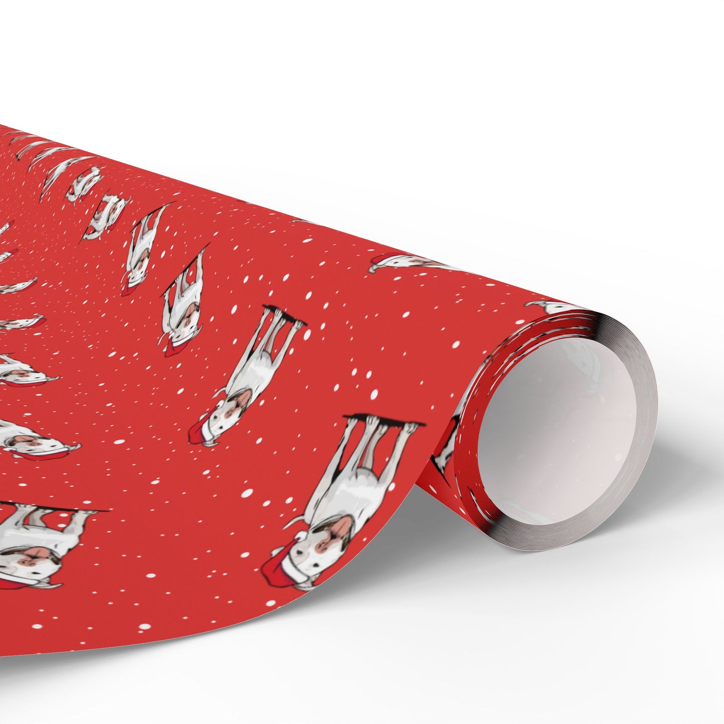 Christmas Pitbull Wrapping Paper - Holiday Gift Wrap Papers, Pit Bull Terrier Dog Owner Gifting Supplies, Santa Pittie Dogs Red Pattern