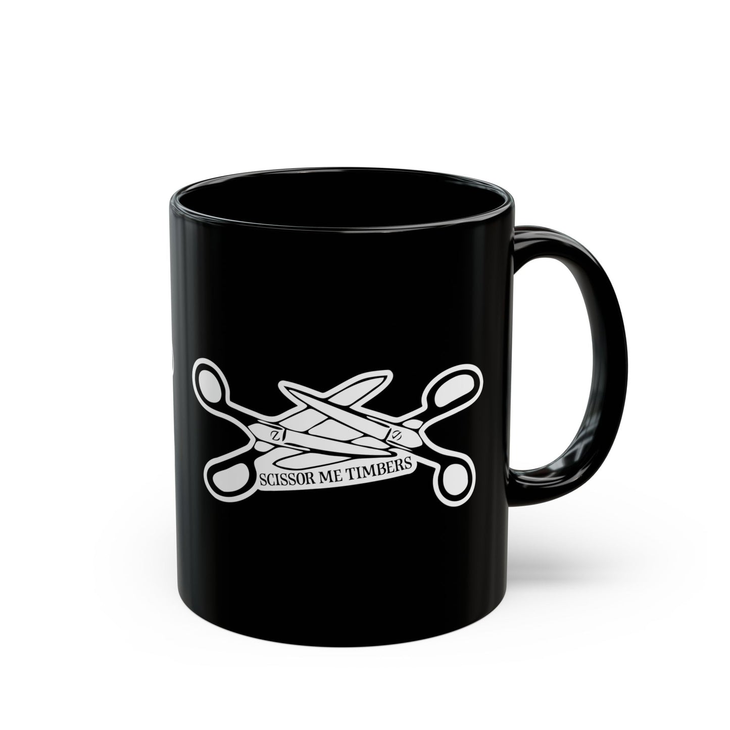 Scissor Me Timbers Coffee Mug 11oz - LGBTQIA+ Lesbian Pride Month Scissors Black Ceramic Mugs, Funny Queer Gay Gifts