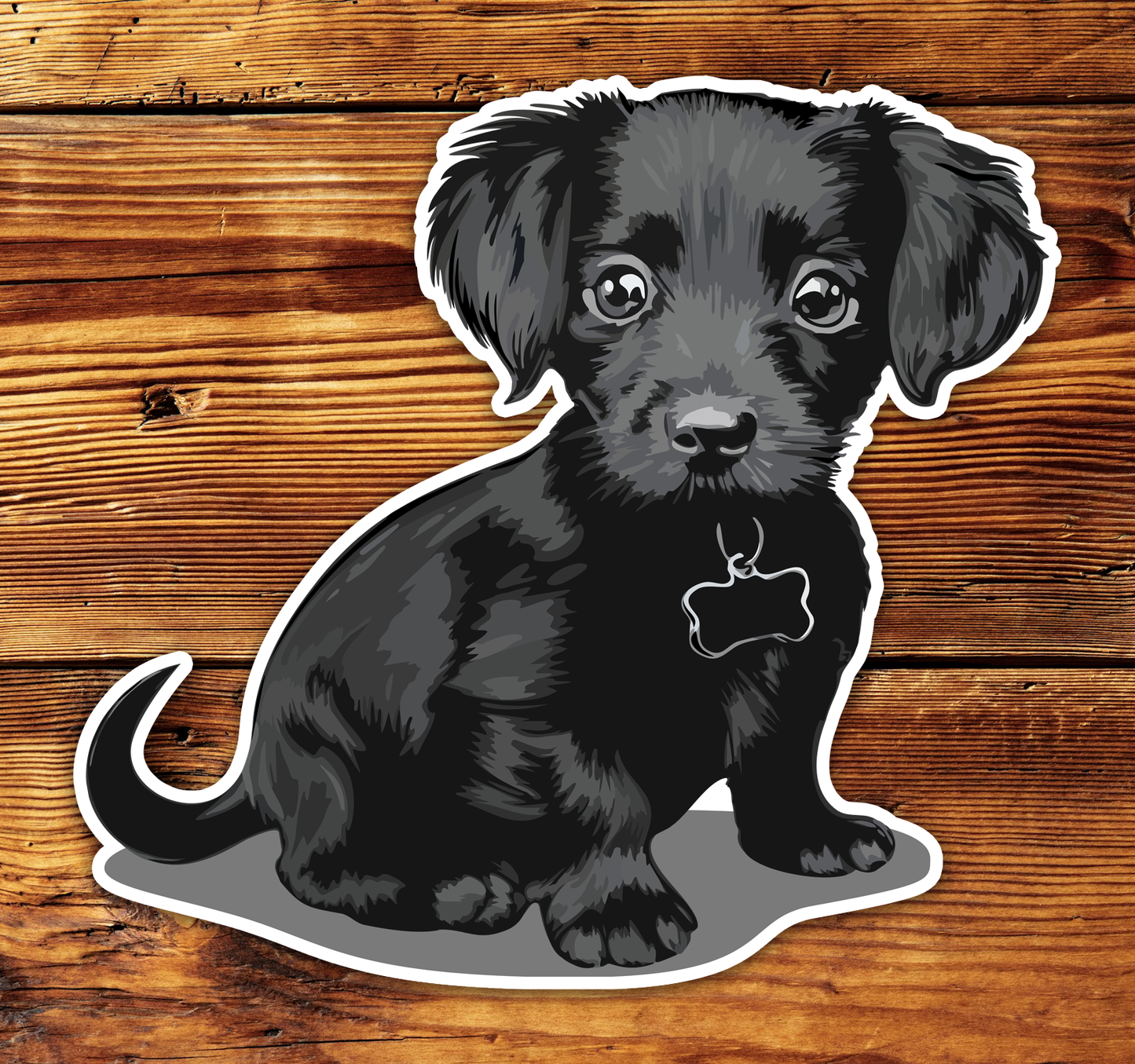 3.5" Black Chiweenie Puppy Dog Sticker - Dachshund Chihuahua Mix Dogs Waterproof Vinyl Decal Stickers Long Coat Chiweenies Puptickers (Copy)