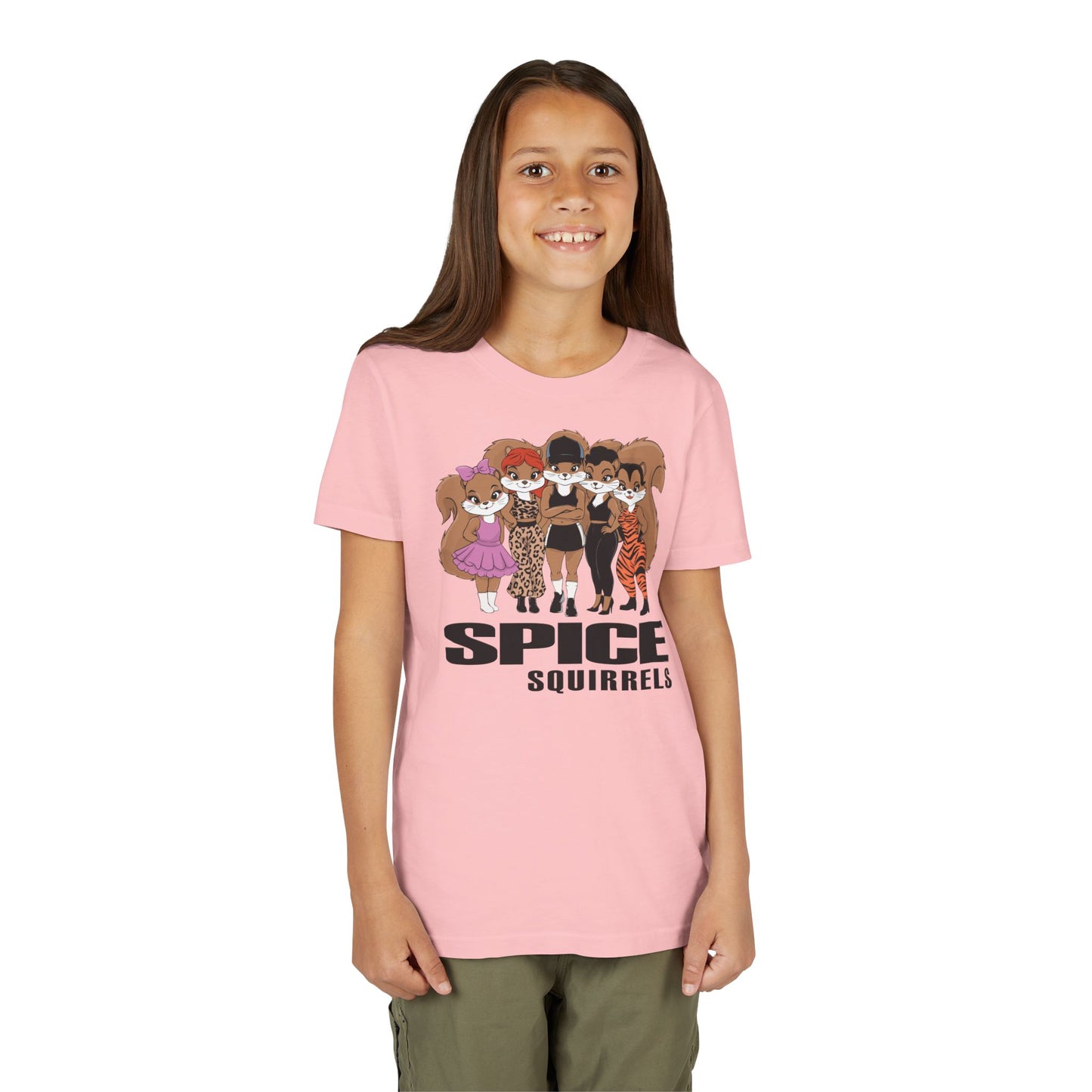 Spice Squirrels Kids Short Sleeve T-shirt - Youth Graphic Tee with 90s Pop Group Squirrel Parody