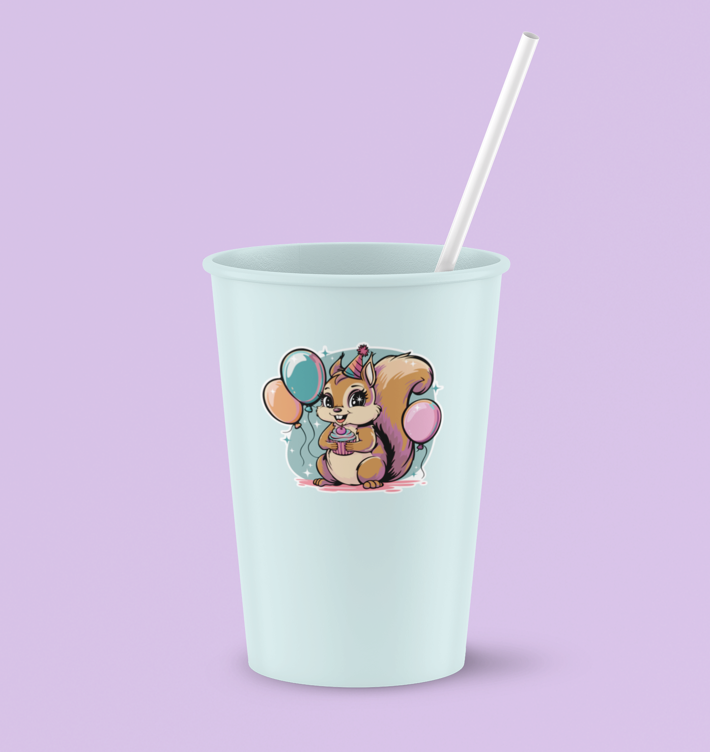 2.5" Birthday Squirrel Stickers 5, 10, 20 Pack - Party Squirrels Vinyl Decal Stickers B-day Celebration Squirrels Party Favors Gifts Kids