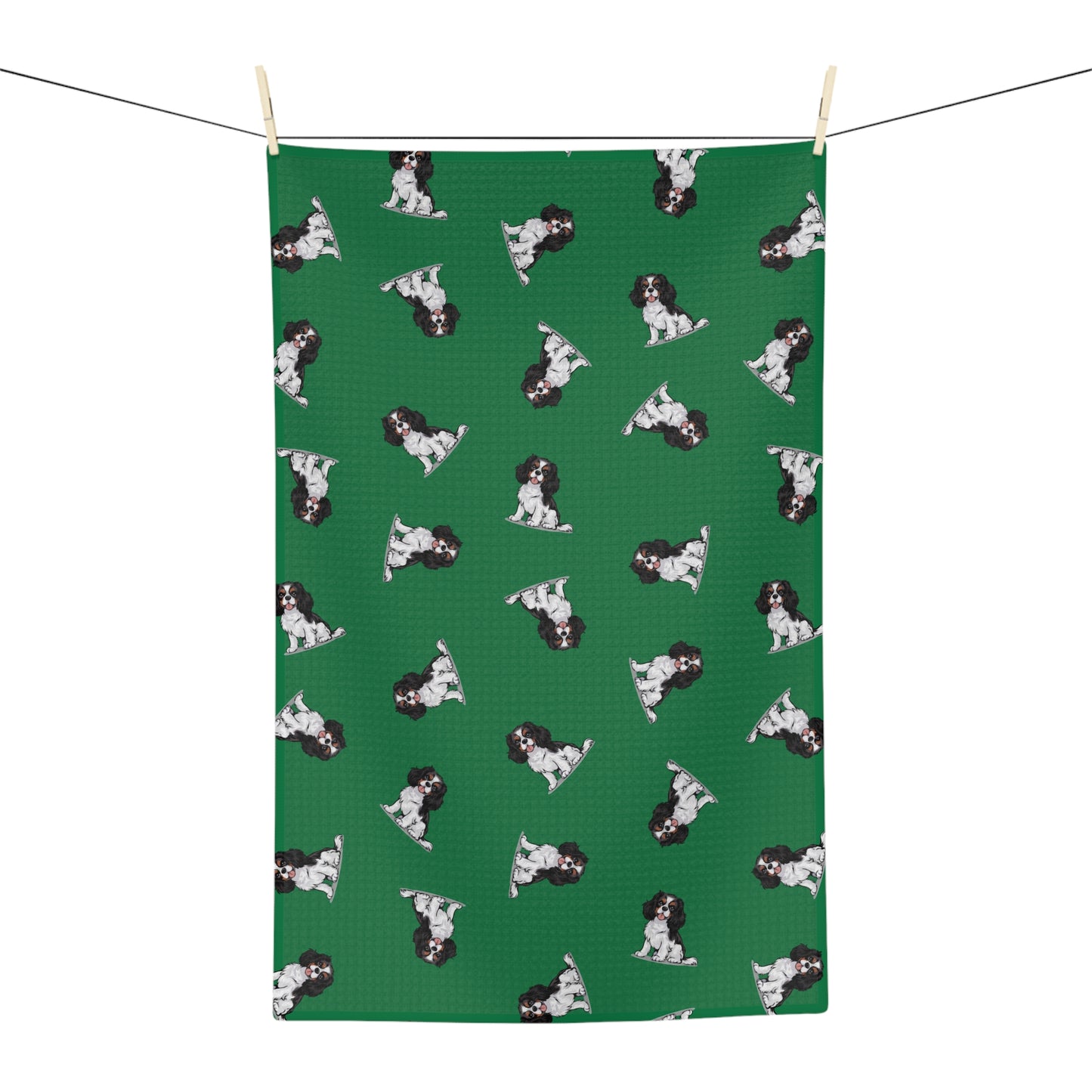 Tricolor Cavalier King Charles Spaniel Dog Microfiber Tea Towel Kitchen Hand Towels with Pet Dogs Cavaliers Puppy Print Home Decor Gifts