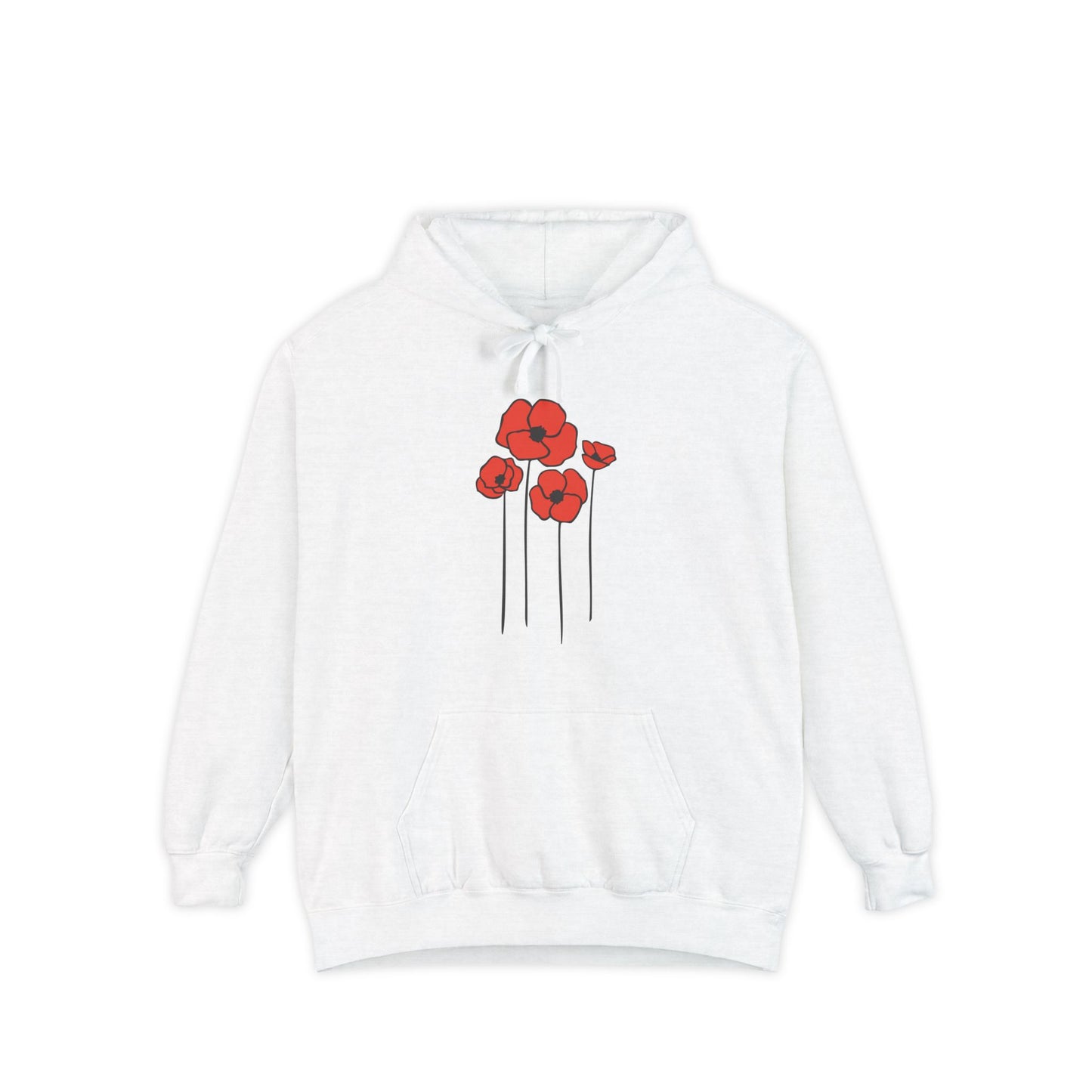 Red Poppy Flowers Hoodie, Floral Poppies Pullover Hooded Sweatshirt, Gift for Nature Lovers, Perfect Hoodies for Fall and Spring