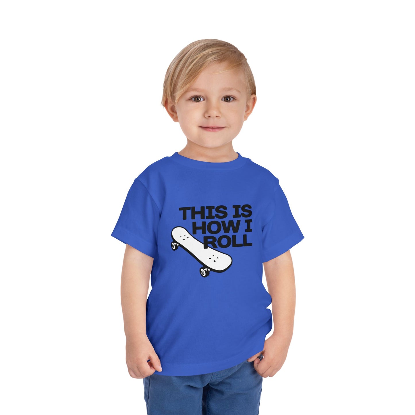 This Is How I Roll Skateboard Skater Toddler T-shirt Short Sleeve Tee With Skater Design