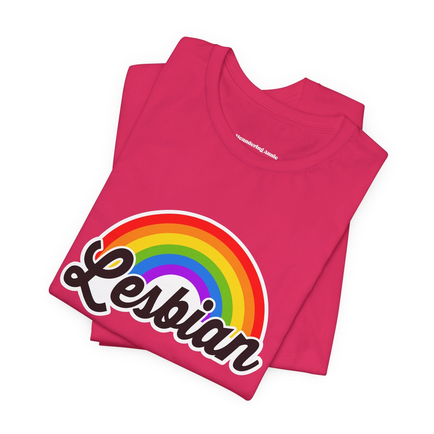 Pride Rainbow Lesbian Tee, LGBTQ+ Apparel, Unisex Graphic Shirt, Pride Month Clothing, Gift for Lesbians, Rainbow Pride Fashion