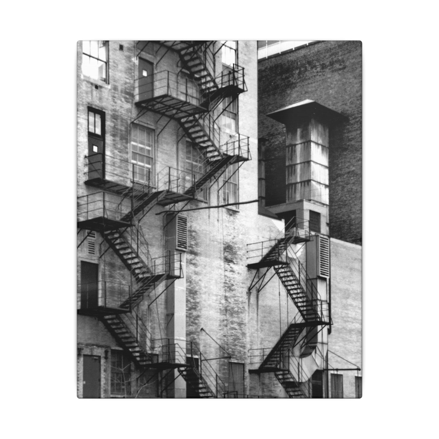 Downtown Chicago Black & White Photography Matte Canvas, Stretched, 0.75" - Home Decor Wall Art with Urban Chicago Building Print