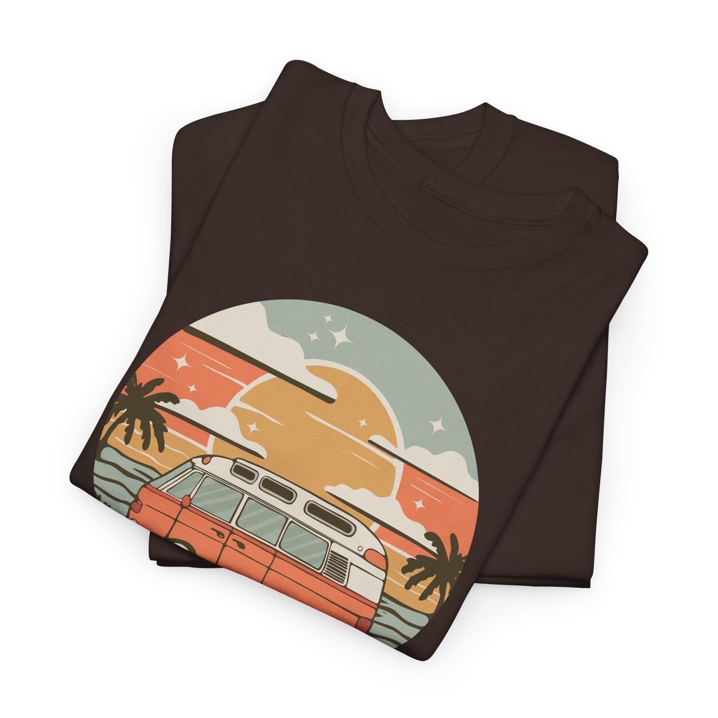 Vintage Van Dreams T-shirt - Vanlife Nomad Campervan Vanlife Beach Coastal Sunset Tee Unisex Mens Womens Cotton Shirt