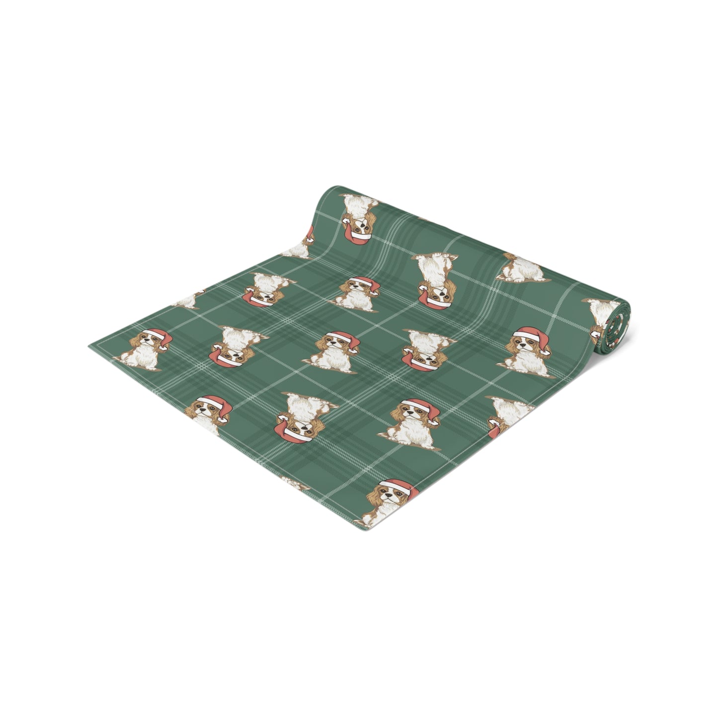 Festive Cavalier King Charles Spaniel Dog Holiday Table Runner, Christmas Home Table Decor, Dining Tablecloth Linens, Table Setting Runners