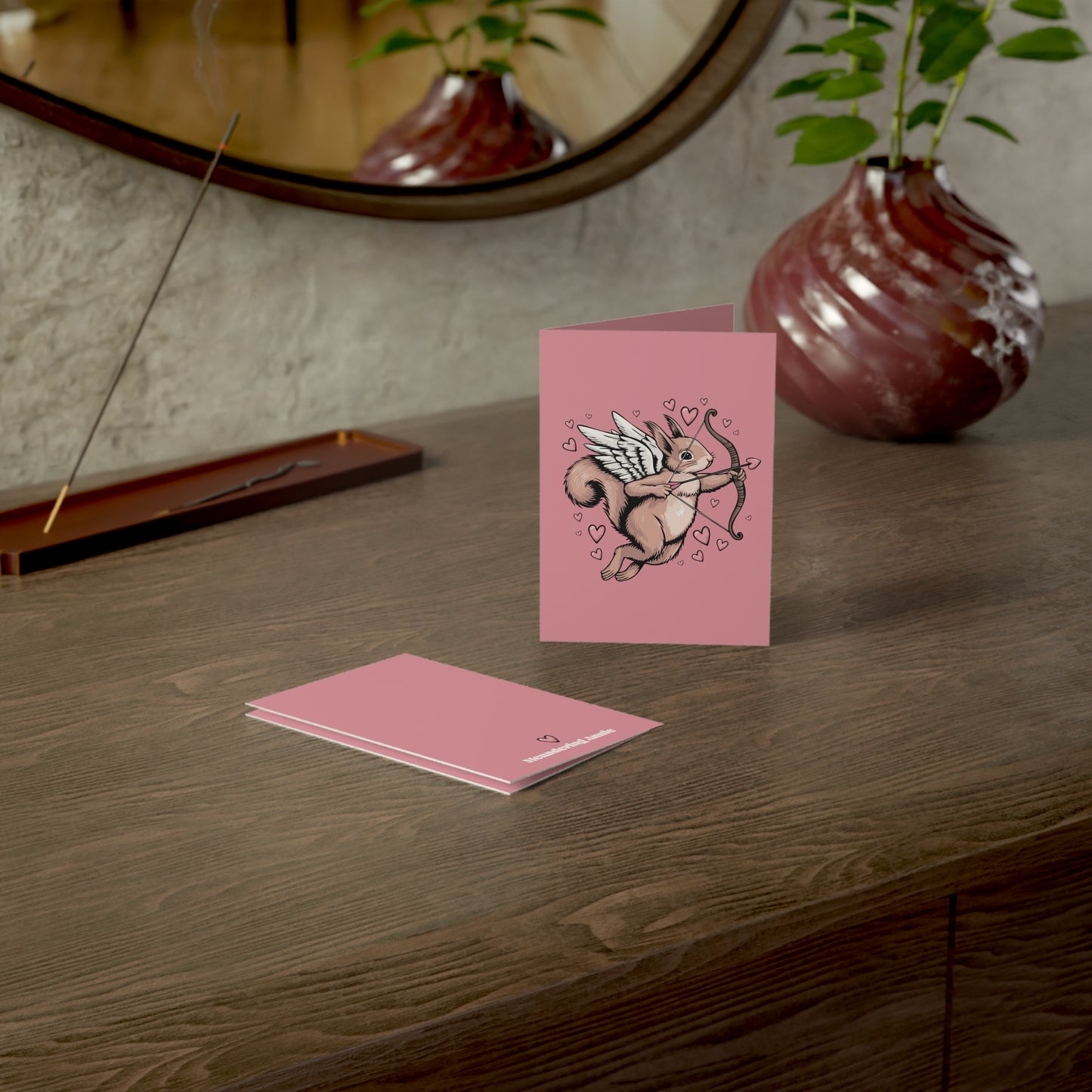 Cupid Squirrel Valentine's Day Greeting Cards (1, 10, or 30 Pack + Envelopes) Squirrels Love Hearts Valentine Card Romantic Gift