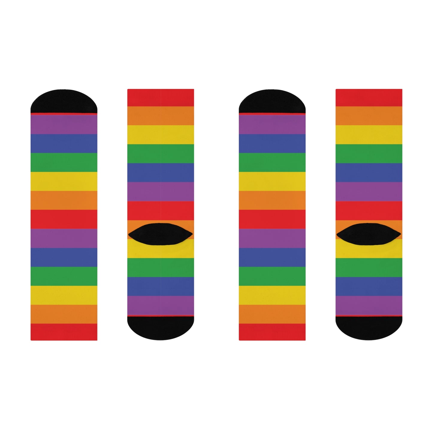 Vibrant Rainbow Striped Cushioned Crew Socks | Colorful Socks Pride Festival, Gay Lesbian, Queer, Allies, LGBTQIA Gifts