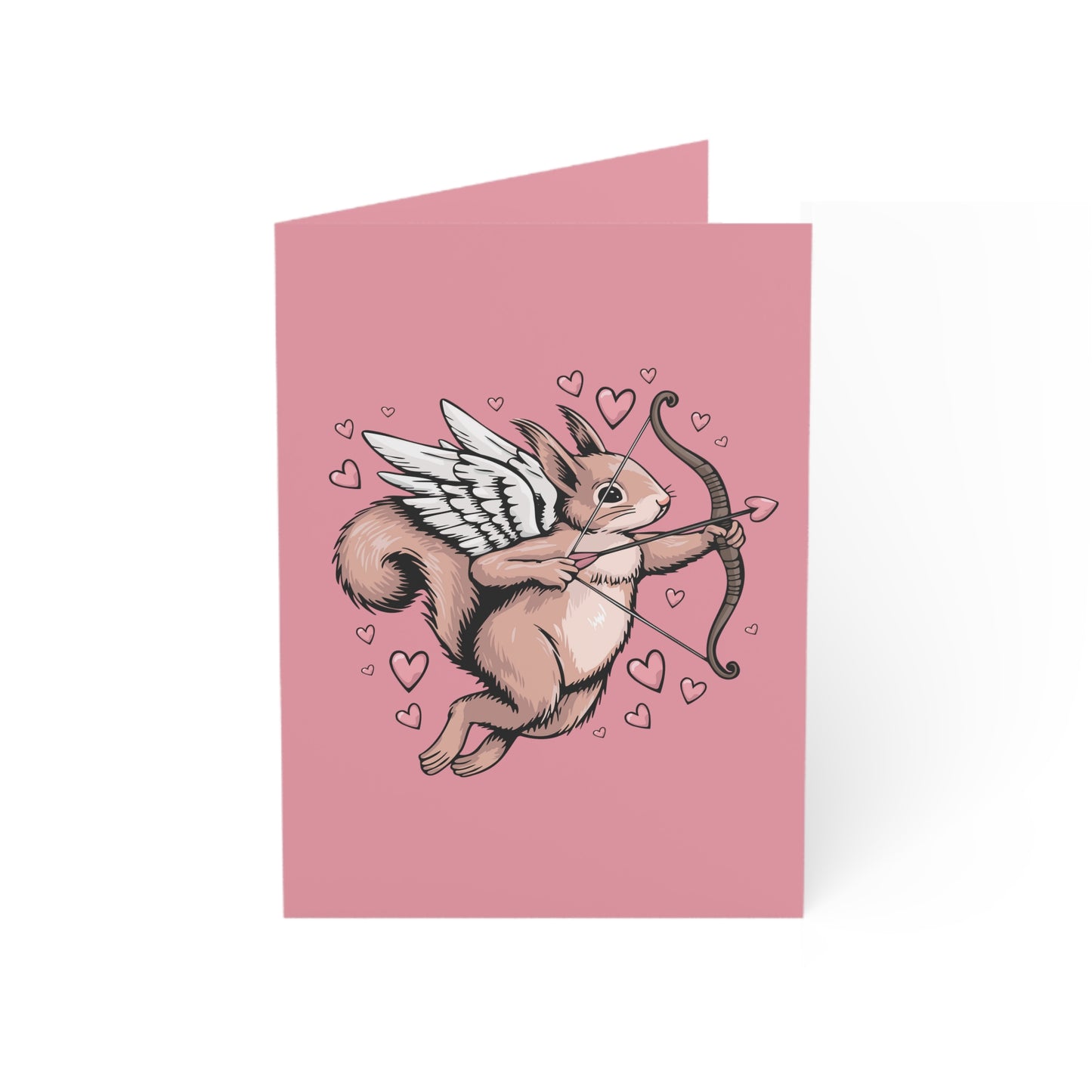 Cupid Squirrel Valentine's Day Greeting Cards (1, 10, or 30 Pack + Envelopes) Squirrels Love Hearts Valentine Card Romantic Gift