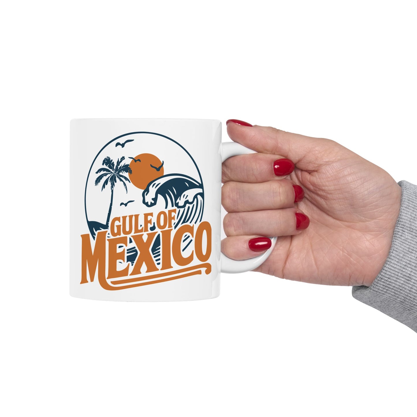 Gulf of Mexico Tropical Mexico Ceramic Mug, Perfect for Coffee Lovers, Gift for Birthdays, Travel Souvenirs, Beach Vibes, 11oz