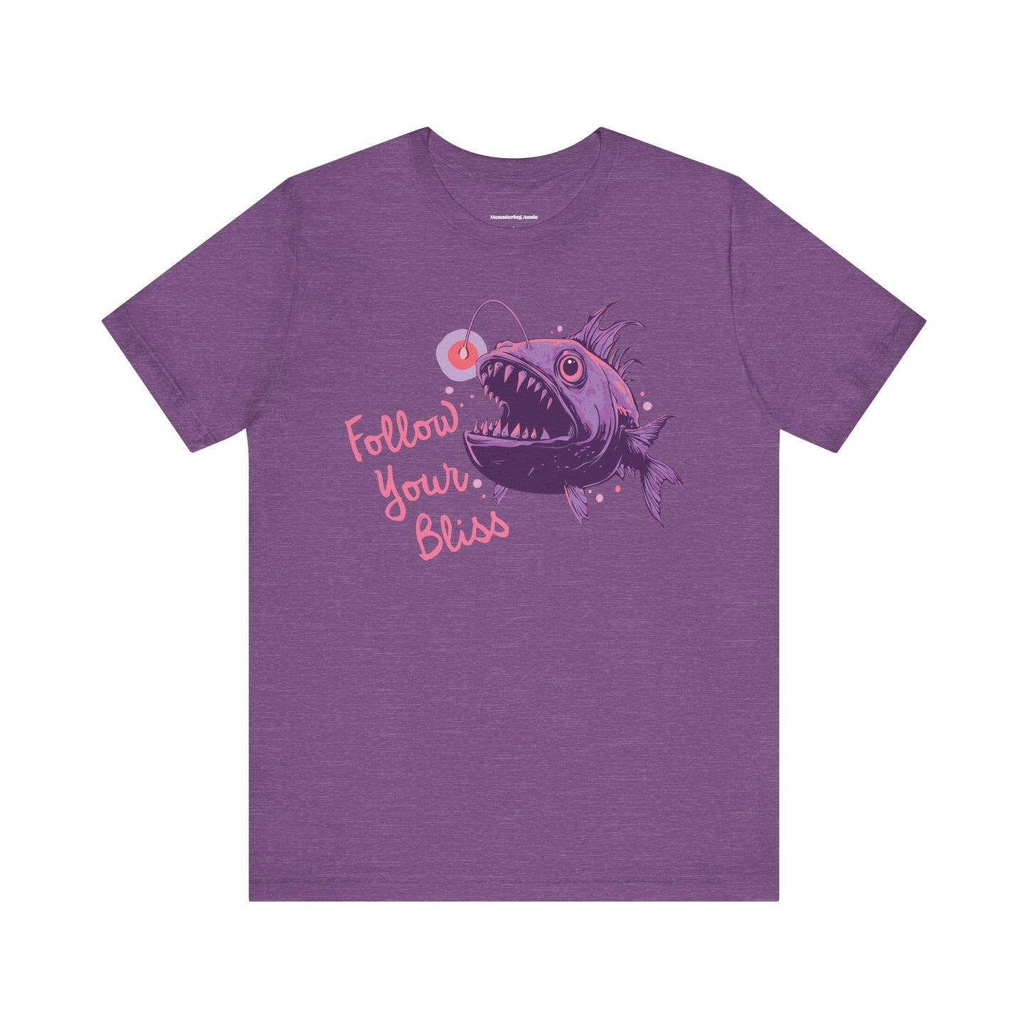Follow Your Bliss Deep Sea Anglerfish T-shirt, Angler Fish Lure Glow Graphic Tee Ocean Aquatic Creatures