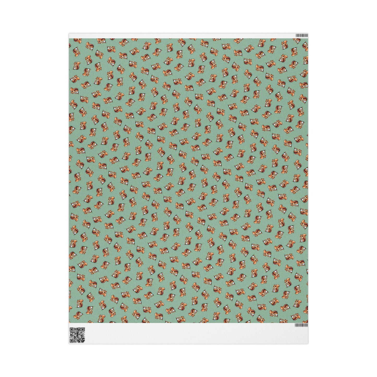 New Baby Squirrel Gift Wrap, Wrapping Paper for Baby Shower Gifts with Squirrels Design Boys Girls Gender Neutral Green Animal Print