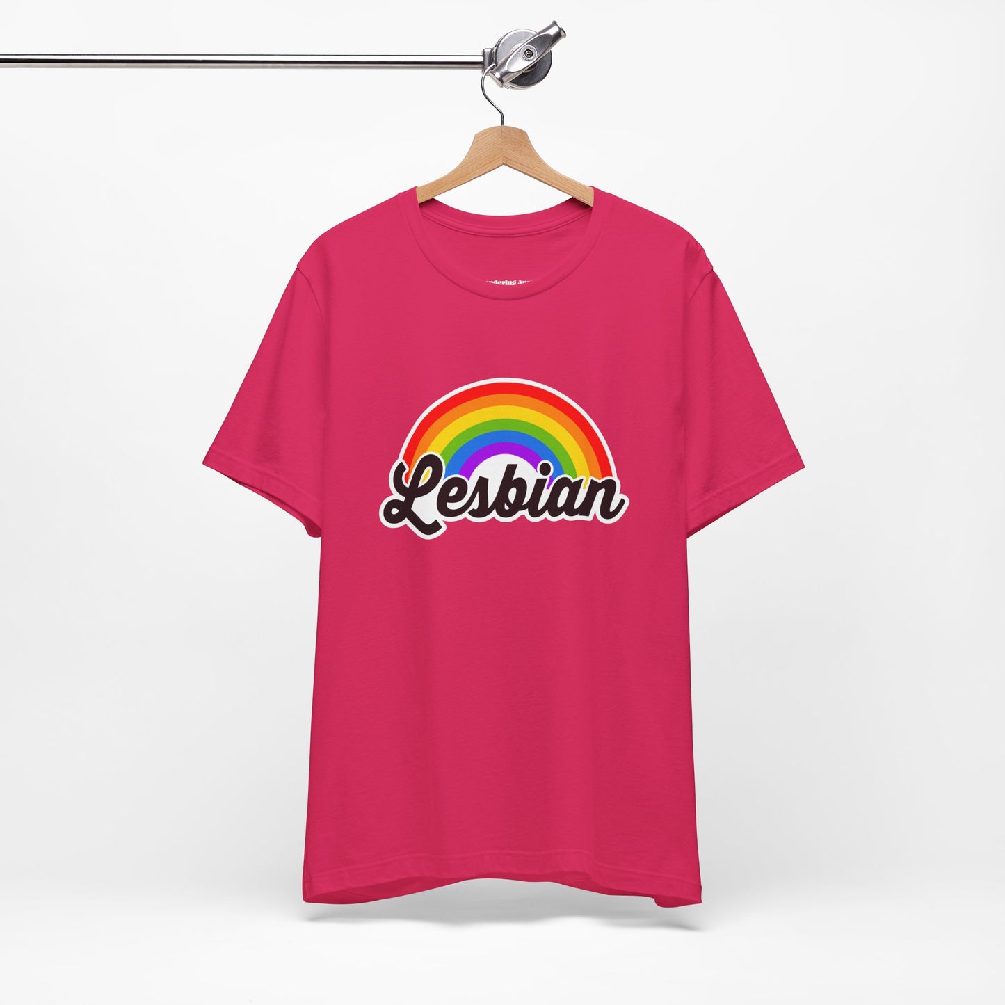 Pride Rainbow Lesbian Tee, LGBTQ+ Apparel, Unisex Graphic Shirt, Pride Month Clothing, Gift for Lesbians, Rainbow Pride Fashion