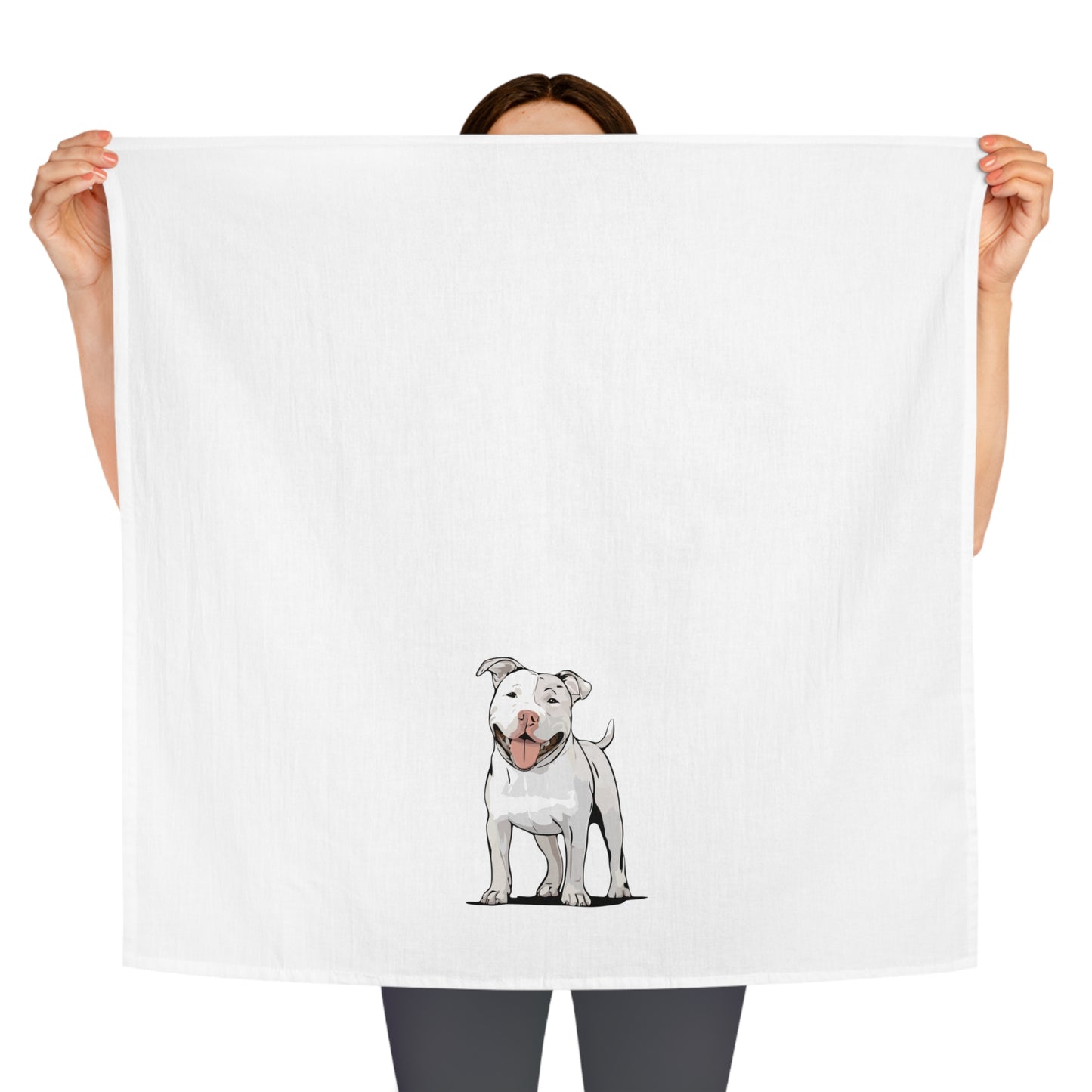 Pit Bull Terrier Dog Kitchen Tea Towel, Pet Pitbull Dogs Owner Gift, Hand Dish Towels