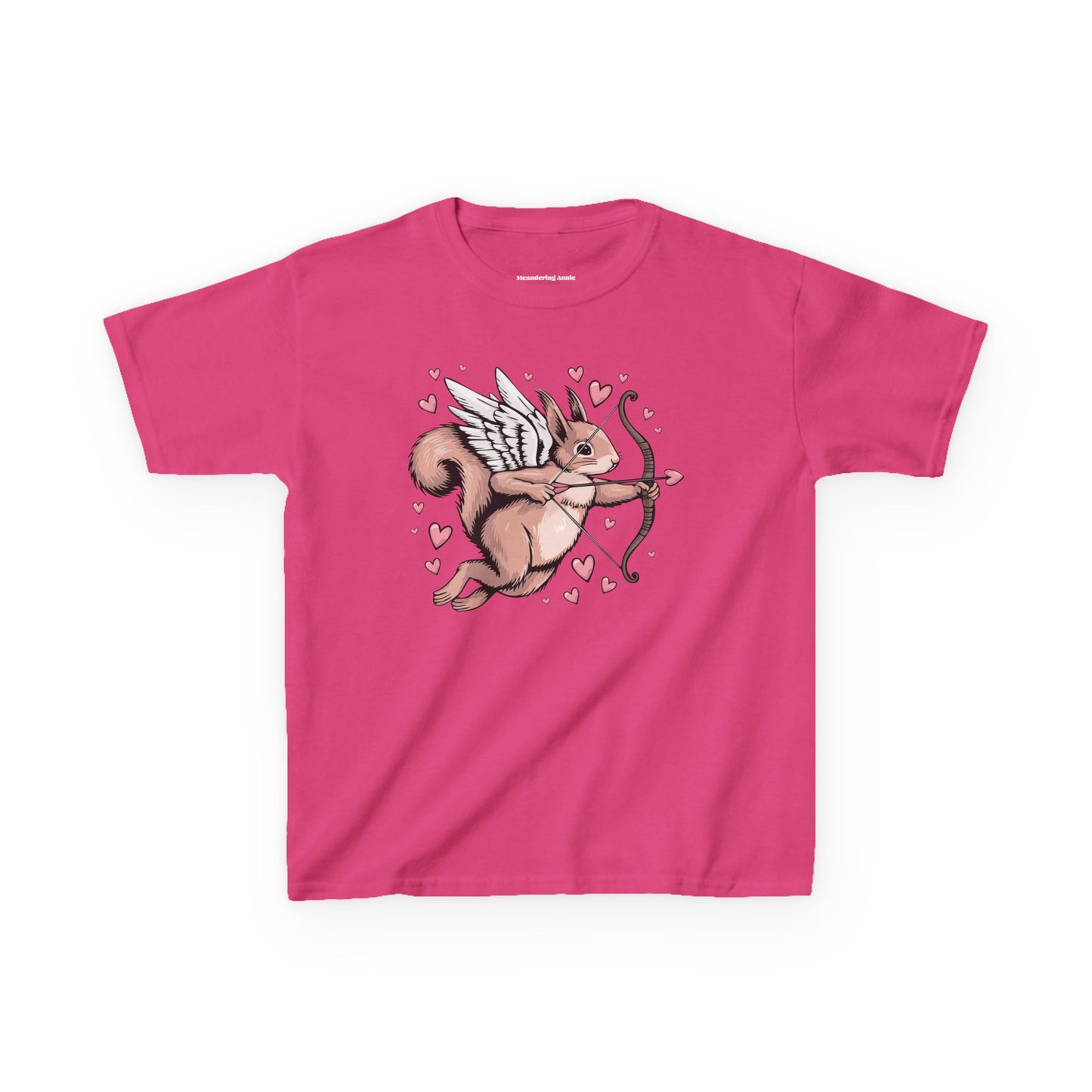 Cupid Squirrel Valentine's Day Kids T-shirt, Love Heart Tee, Valentine Cupid Arrow Squirrels Shirts Unisex Girls Boys Valentine's Gifts
