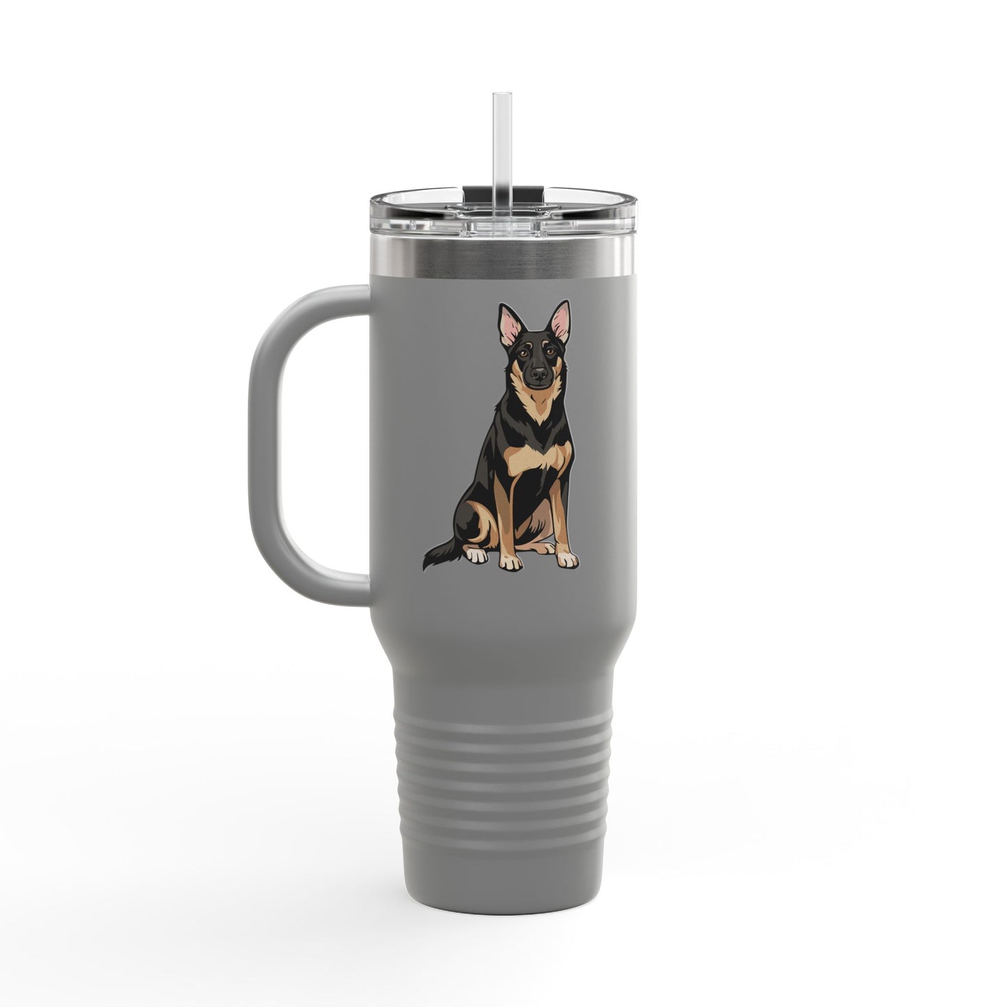 Buddy German Shepherd Dog Insulated Travel Mug, Dog Lover Gift, Pet Owner Present, Puppy Dogs Drinkware Coffee Mugs, Water Bottle