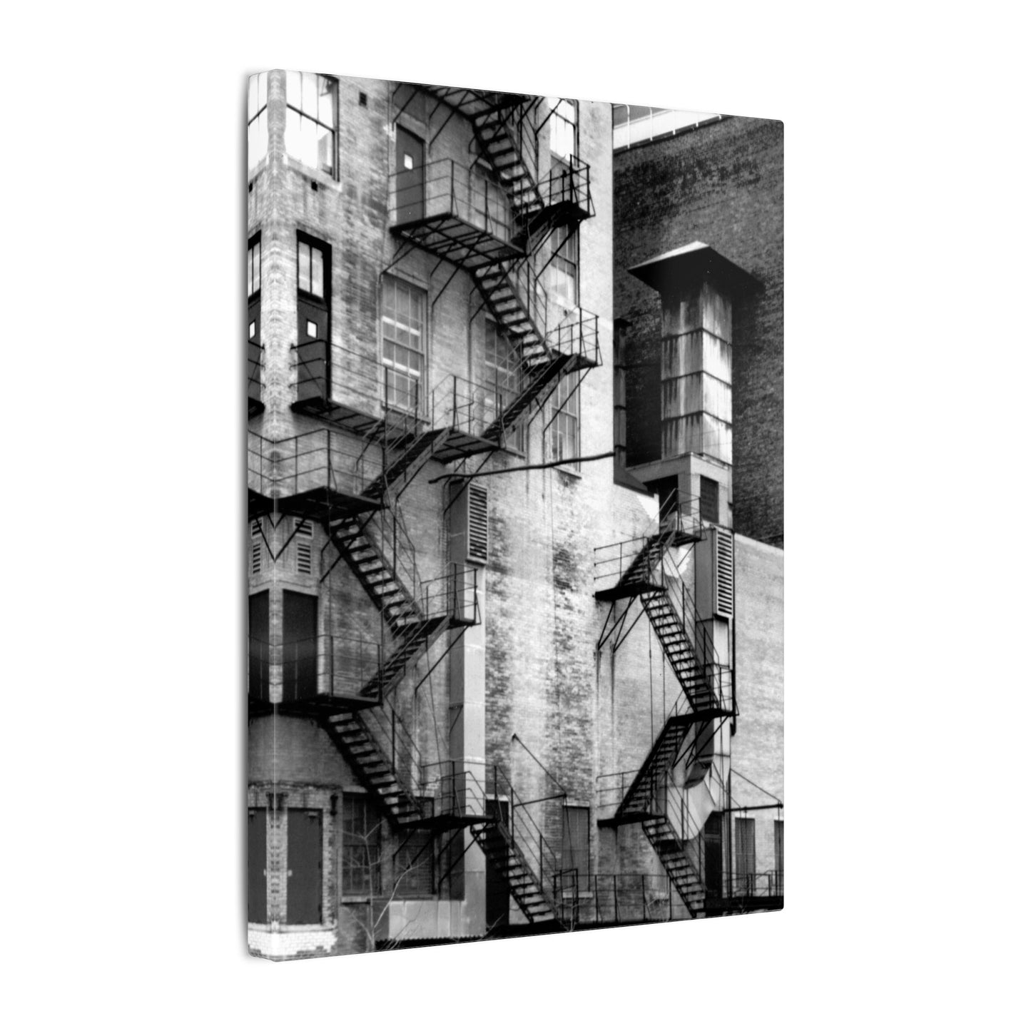 Downtown Chicago Black & White Photography Matte Canvas, Stretched, 0.75" - Home Decor Wall Art with Urban Chicago Building Print