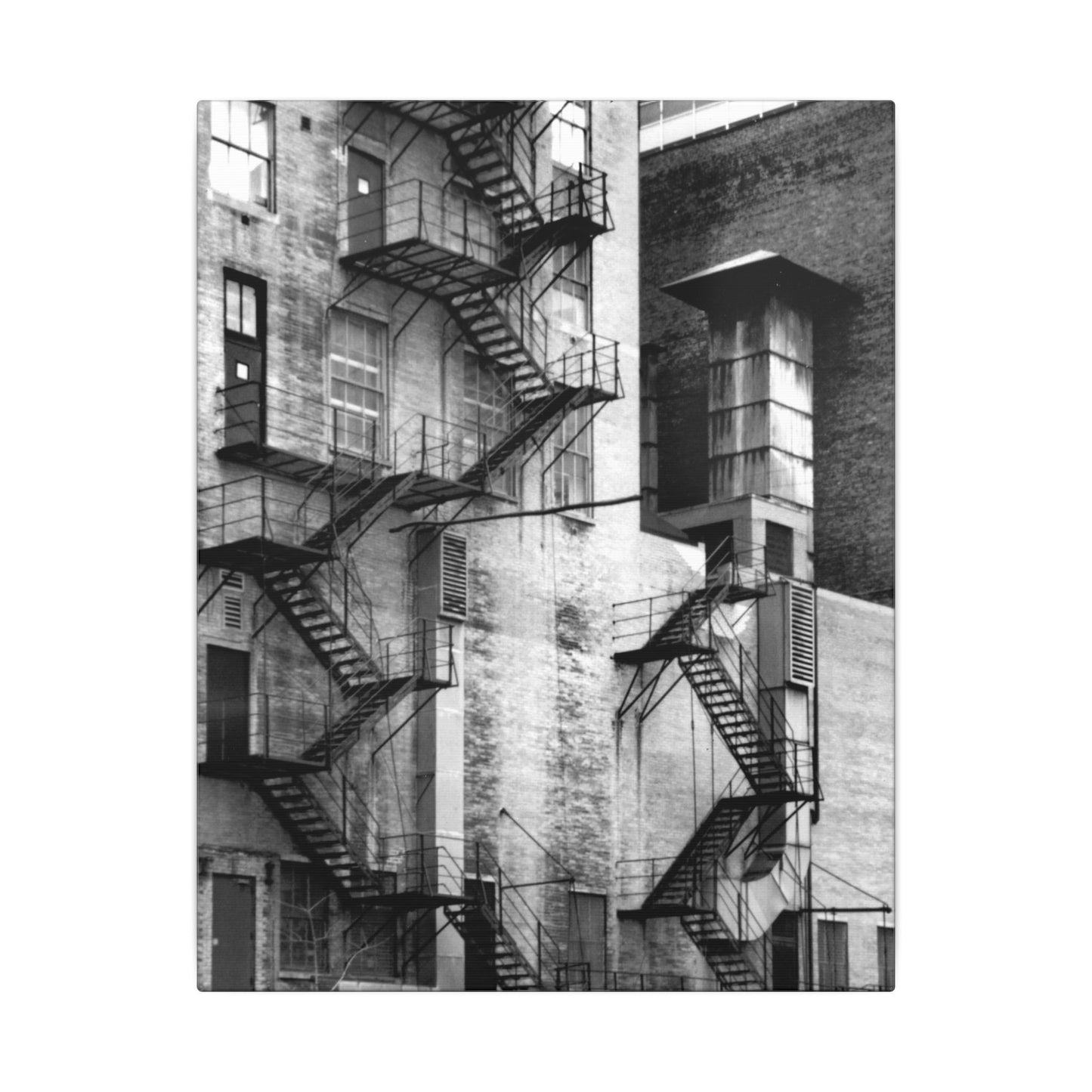 Downtown Chicago Black & White Photography Matte Canvas, Stretched, 0.75" - Home Decor Wall Art with Urban Chicago Building Print
