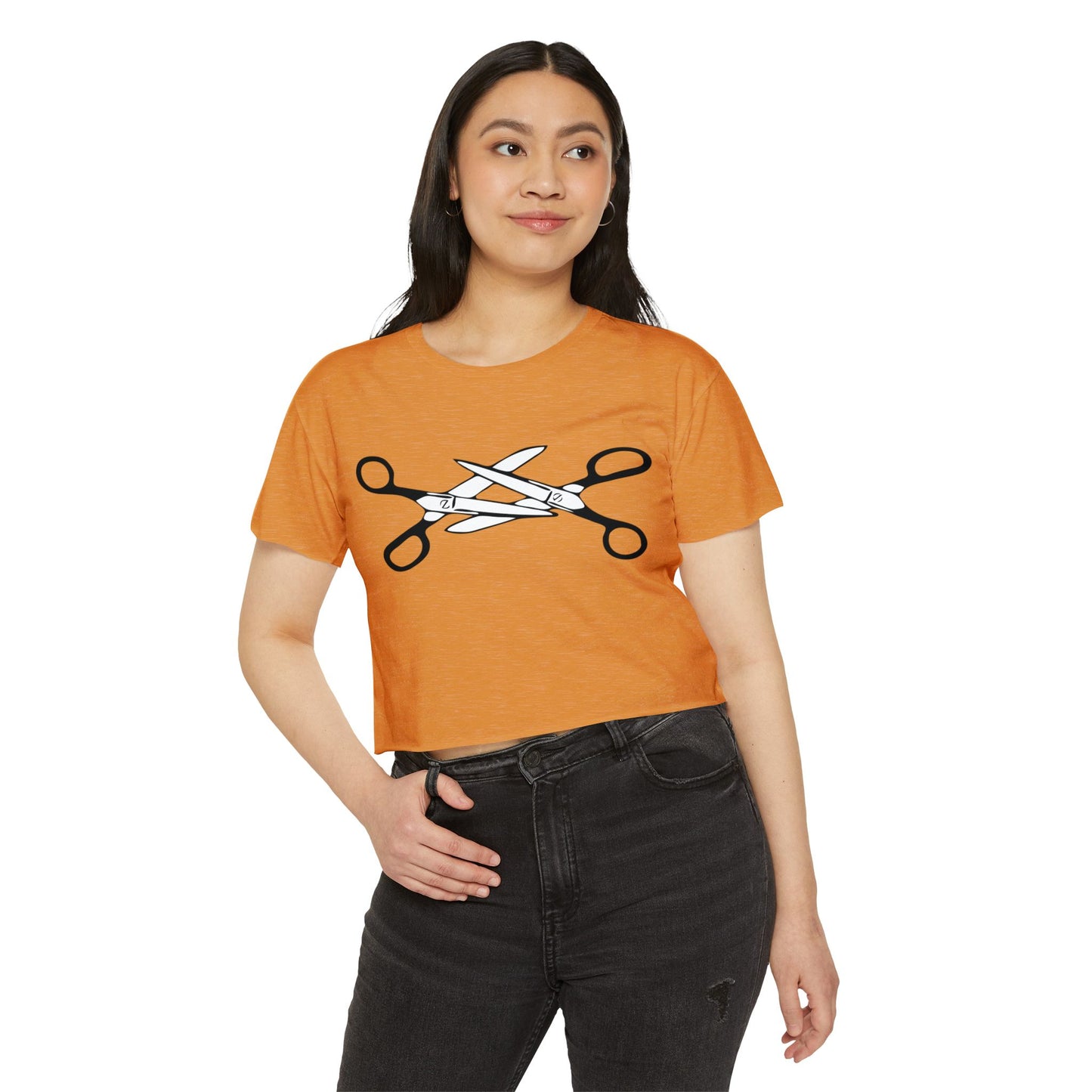 Scissors Crop Top, Womens LGBTQIA Summer Pride Festival Cropped Tee, Funny Lesbian Gay Queer Apparel Scissors