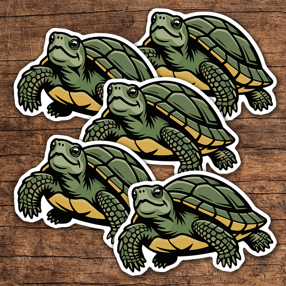 3" Aquatic Turtle Vinyl Stickers - Turtles Decal Sticker Waterproof Outdoor Decals