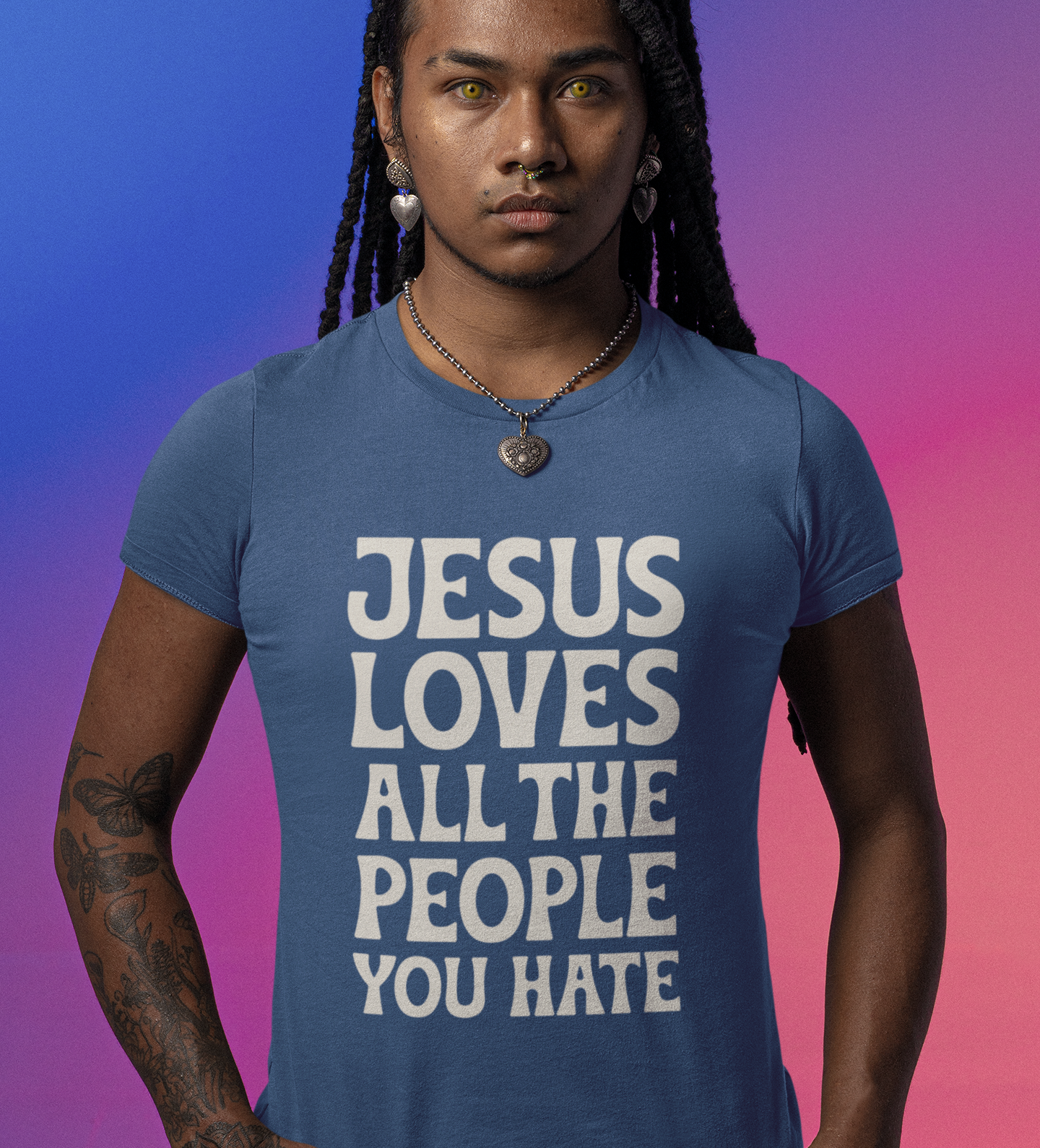 Jesus Loves All The People You Hate T-shirt - Promote Love, Diversity, Inclusion, Empathy, and Equality Cotton Unisex Tee