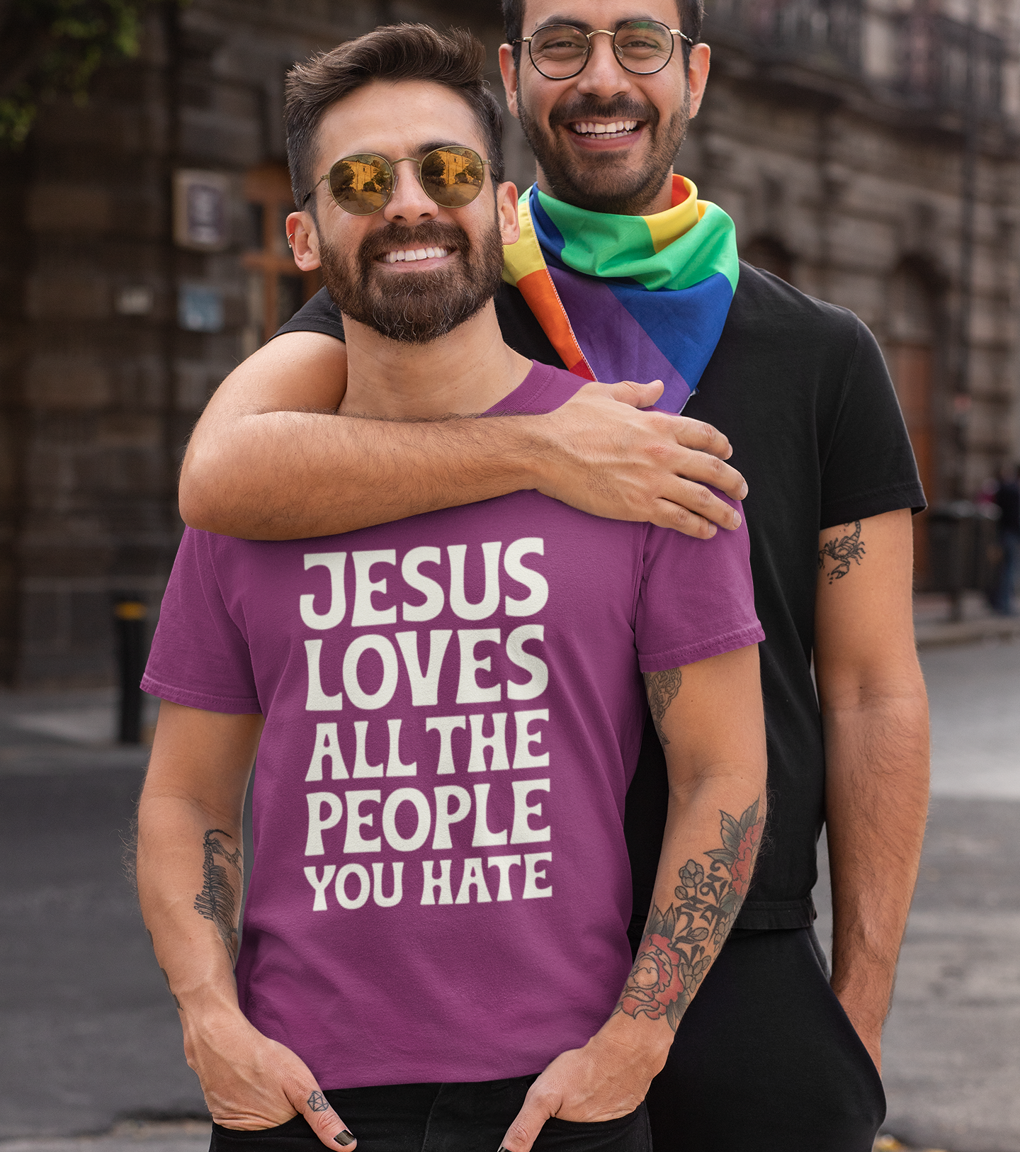 Jesus Loves All The People You Hate T-shirt - Promote Love, Diversity, Inclusion, Empathy, and Equality Cotton Unisex Tee