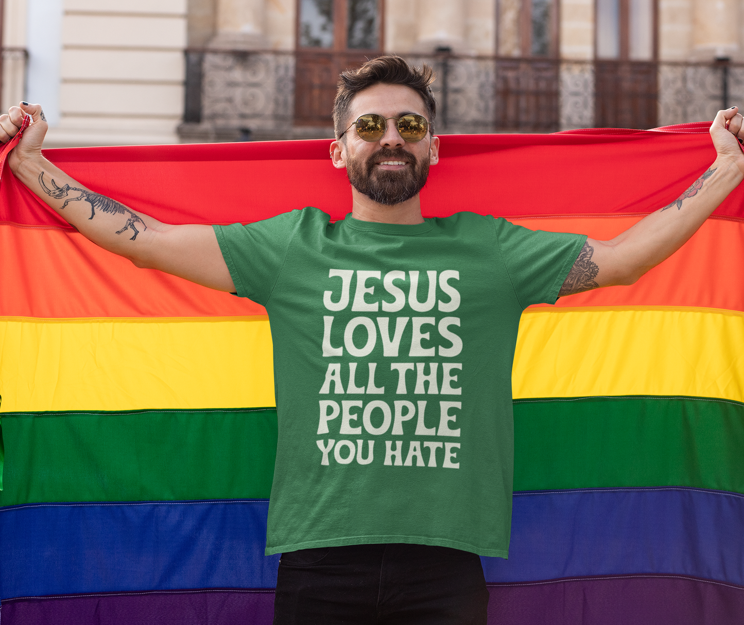 Jesus Loves All The People You Hate T-shirt - Promote Love, Diversity, Inclusion, Empathy, and Equality Cotton Unisex Tee