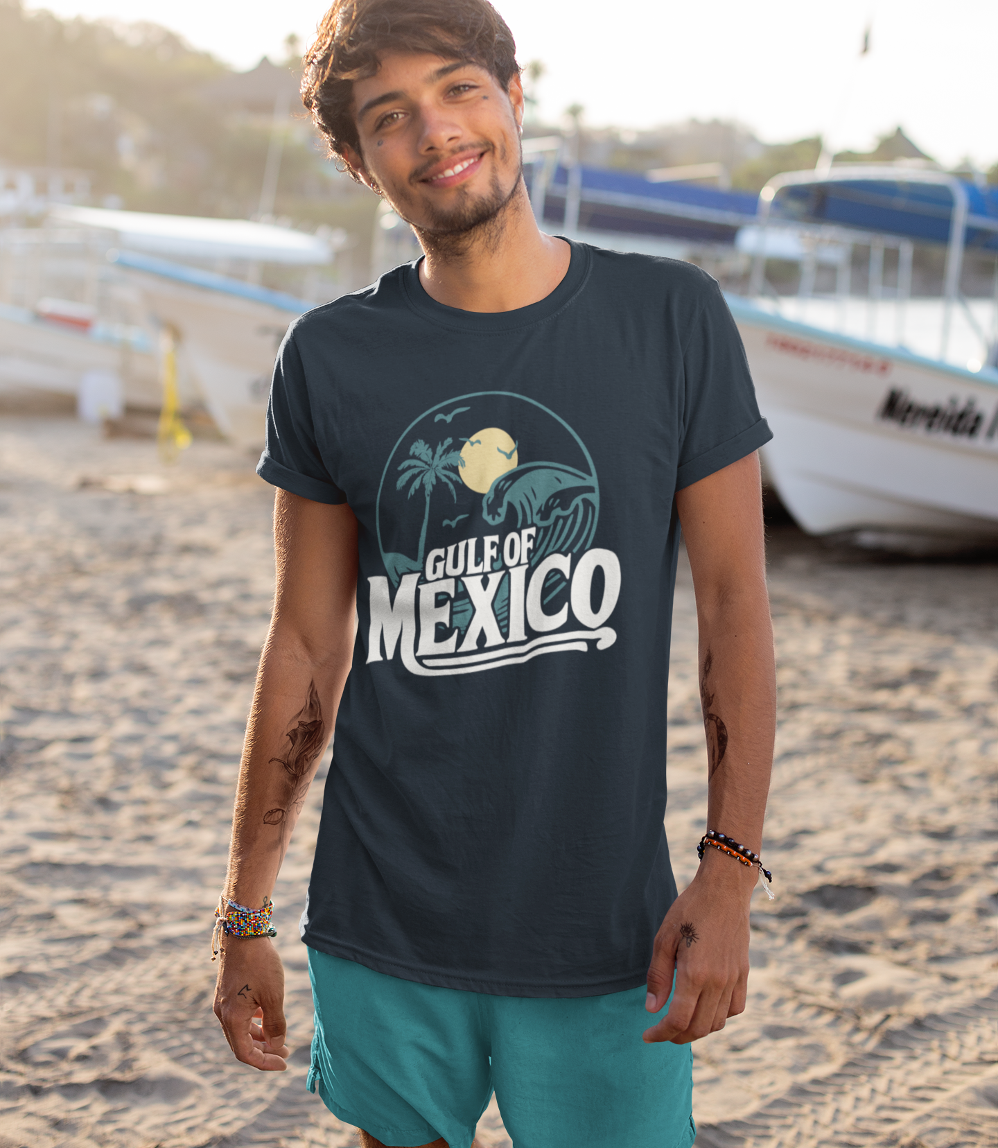 Gulf of Mexico Graphic Tee, Vintage Summer Shirt, Unisex Beachwear, Coastal Vibe Top, Perfect Gift for Travelers, Retro Travel T-Shirt